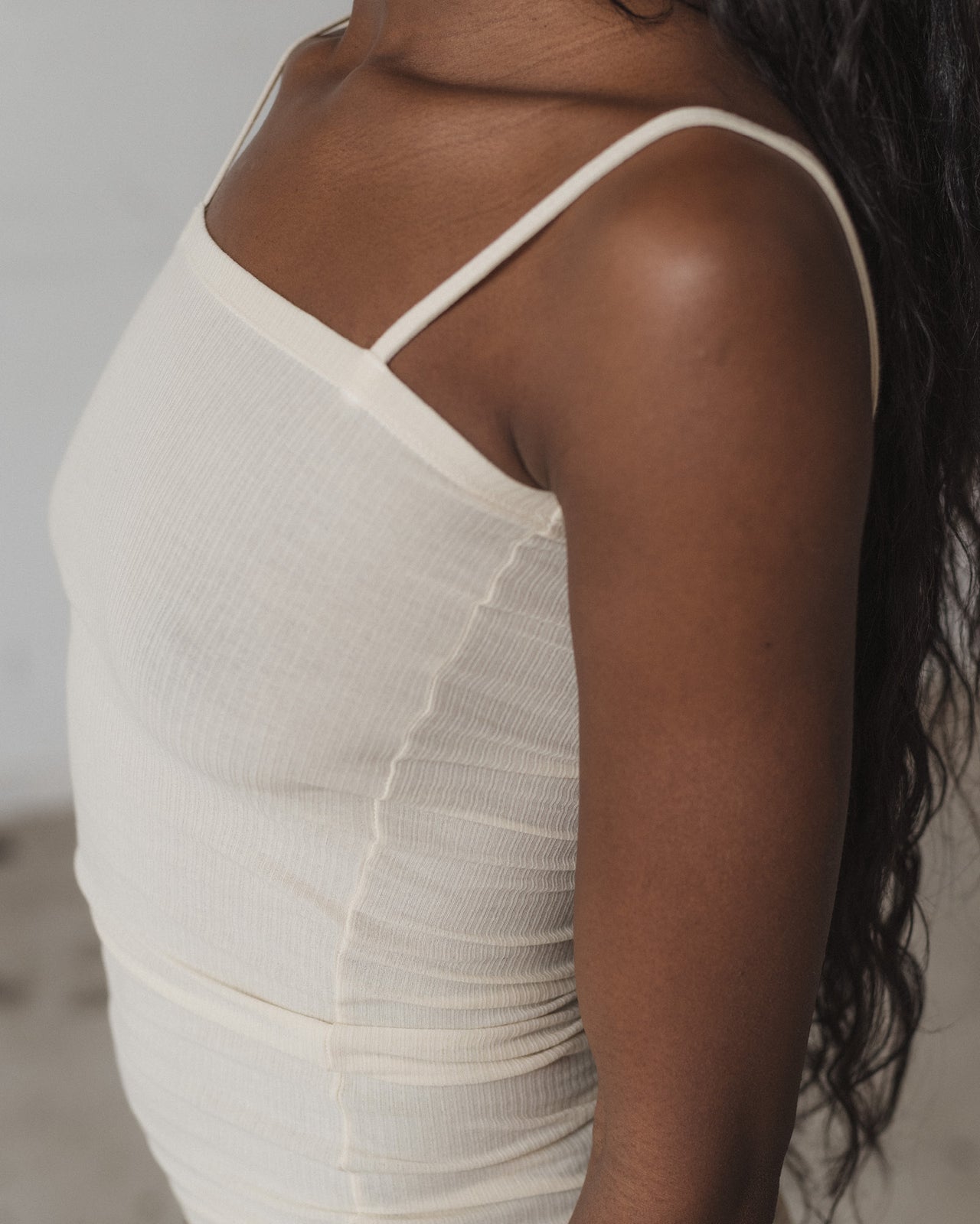 Nida Tank - Organic Cotton Rib - Off White