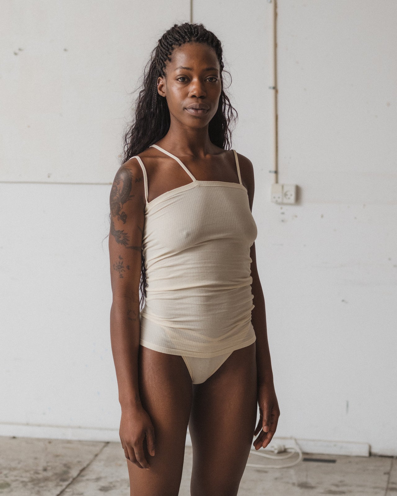 Nida Tank - Organic Cotton Rib - Off White