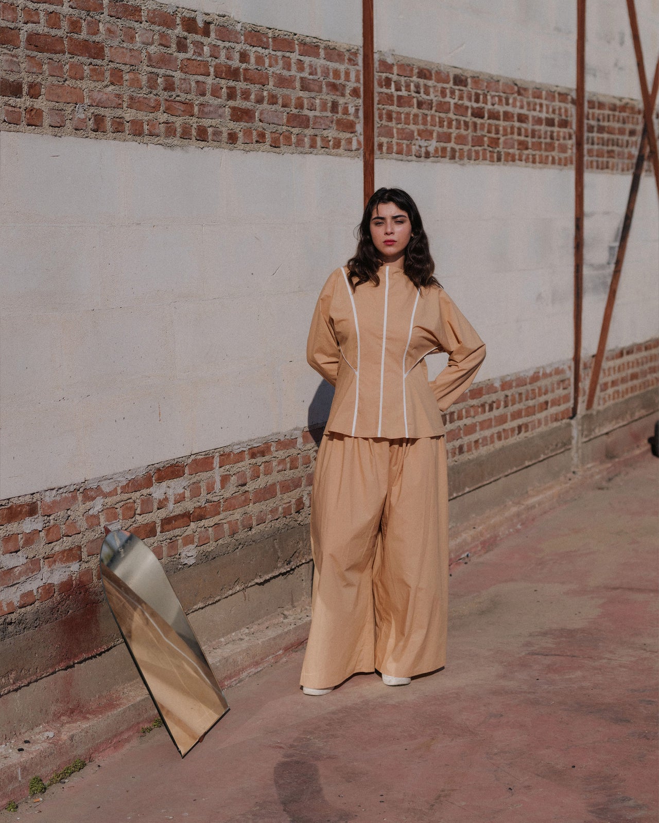 Nika Top - Organic Cotton Poplin - Marble Brown