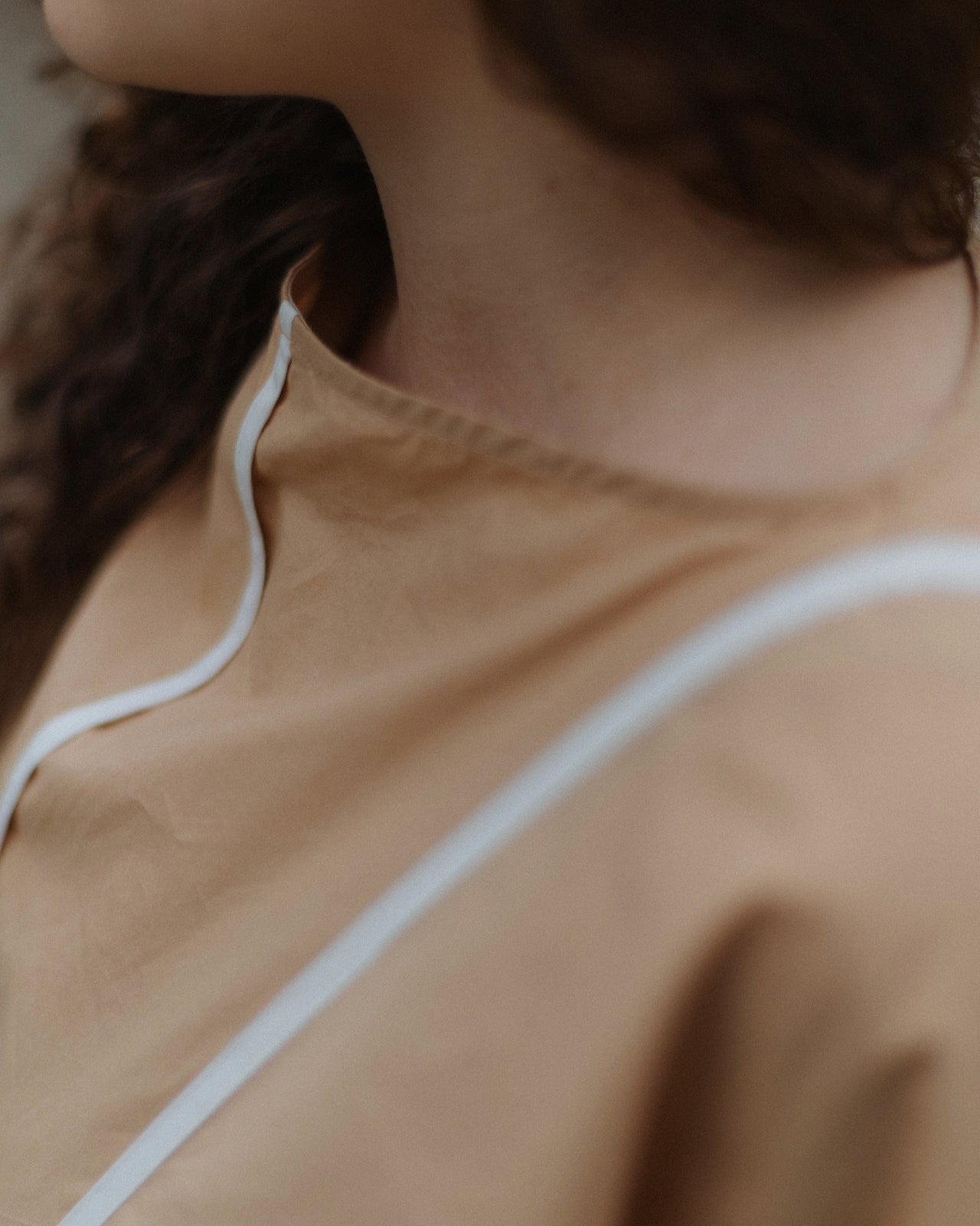 Nika Top - Organic Cotton Poplin - Marble Brown