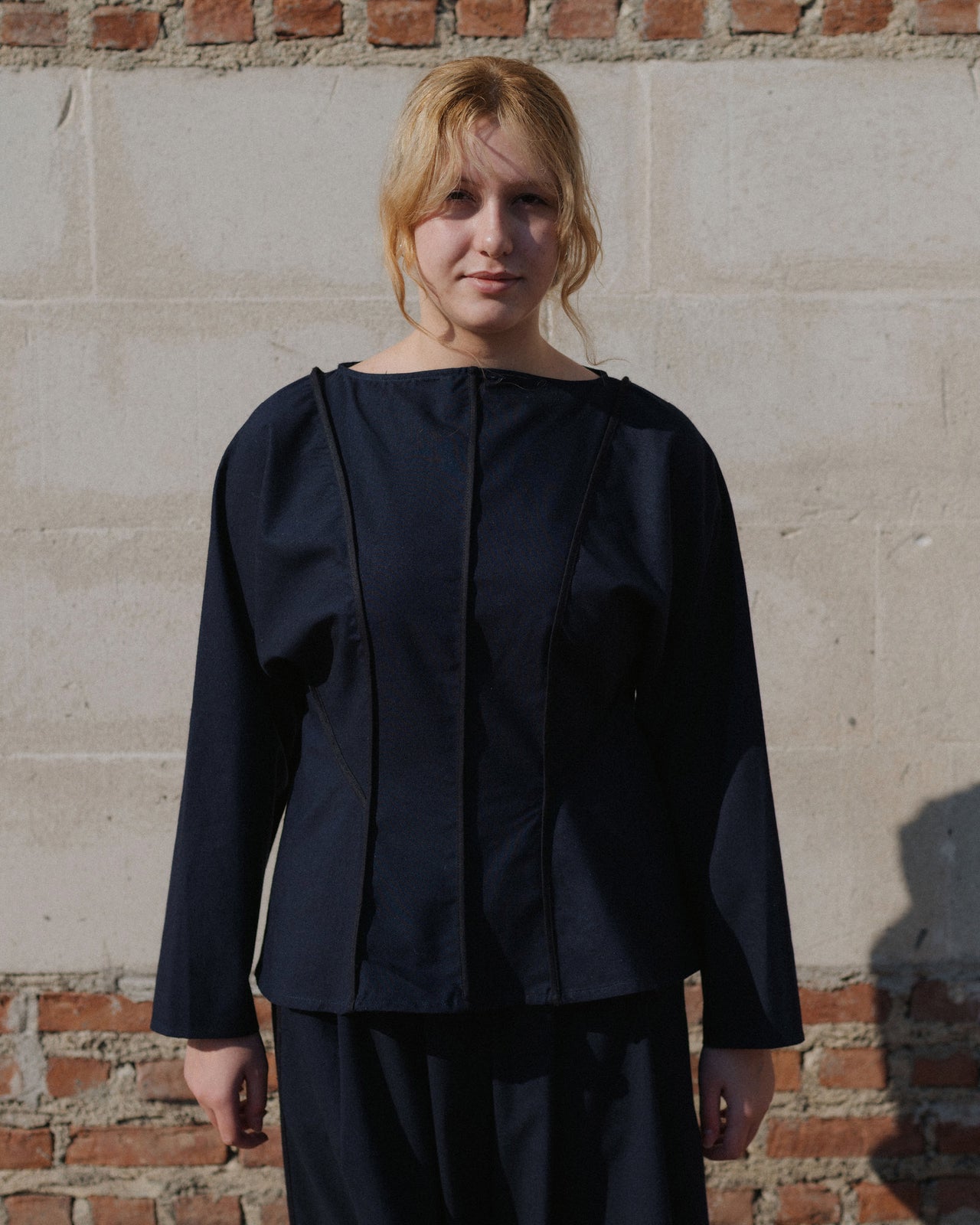 Nika Top - Wild Silk & Wool - Dama Navy