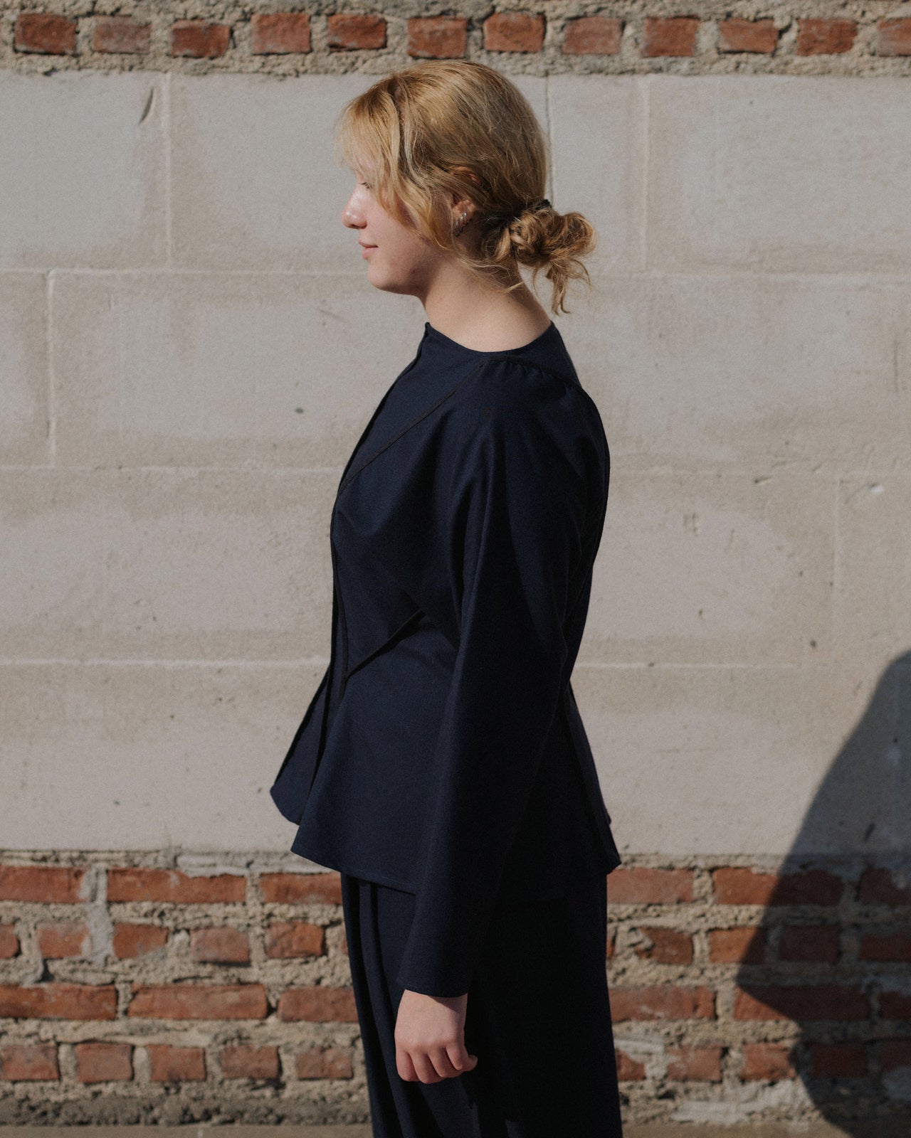 Nika Top - Wild Silk & Wool - Dama Navy