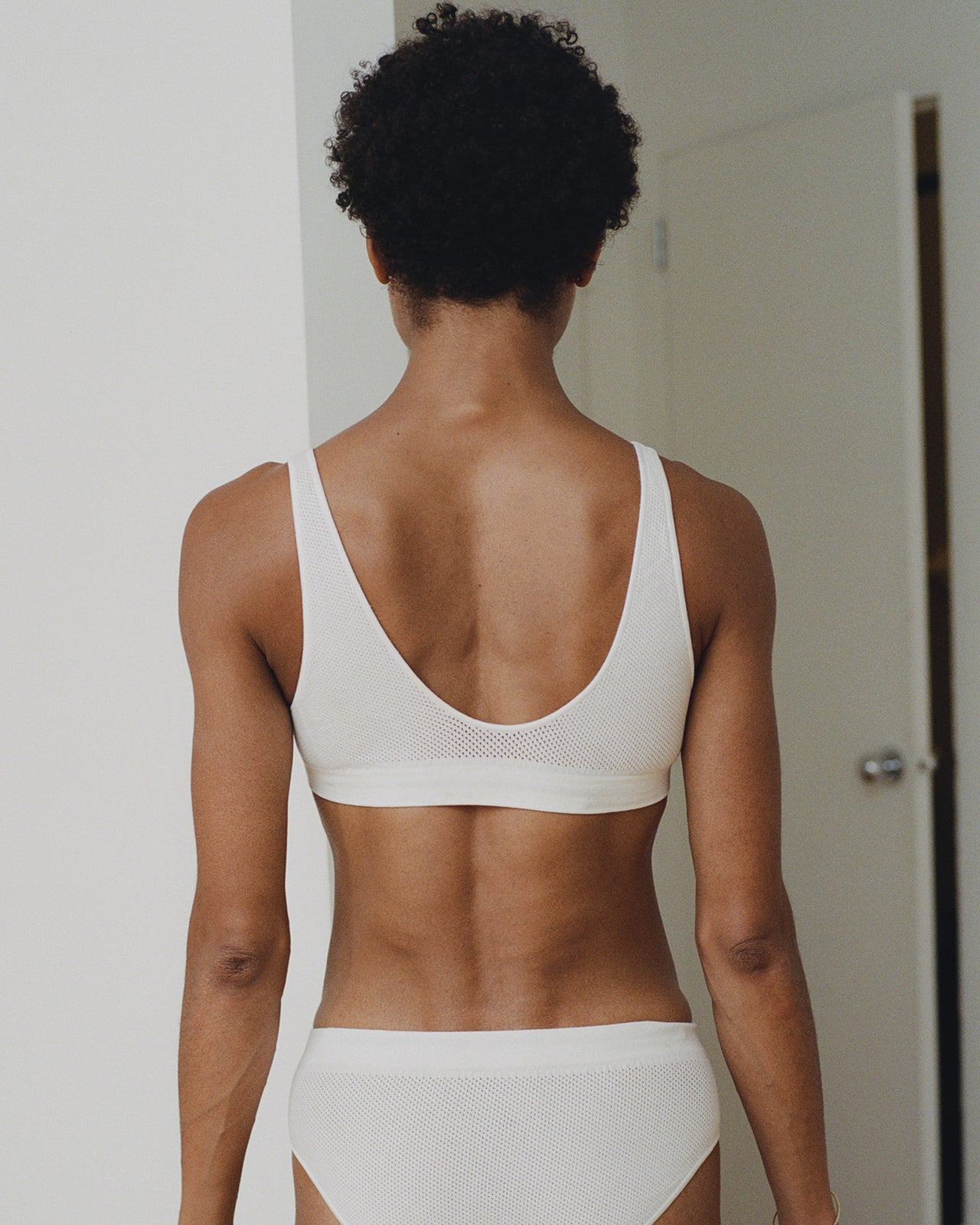 Odea Bra - Cotton Mesh - White