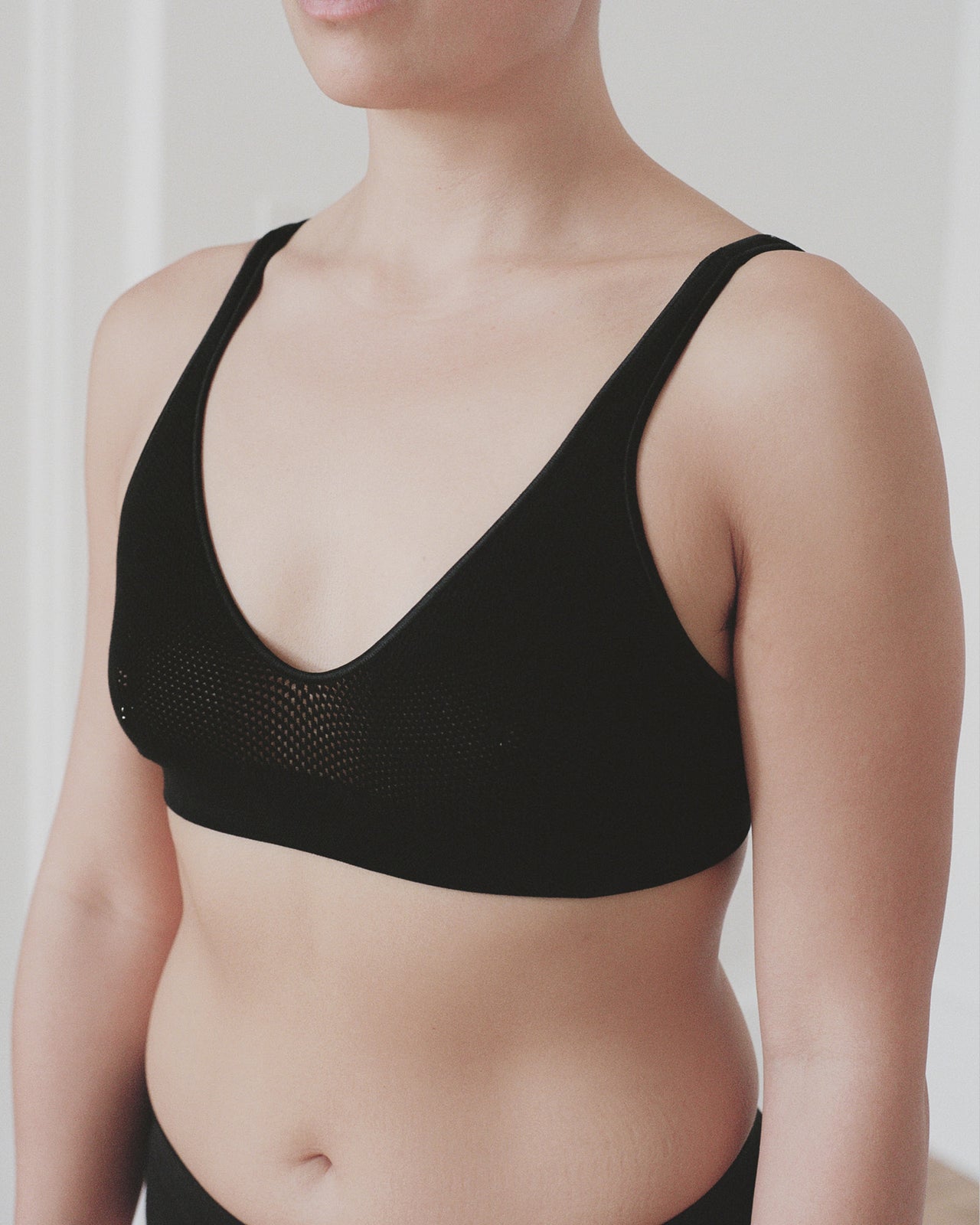 Odea Bra - Cotton Mesh - Black