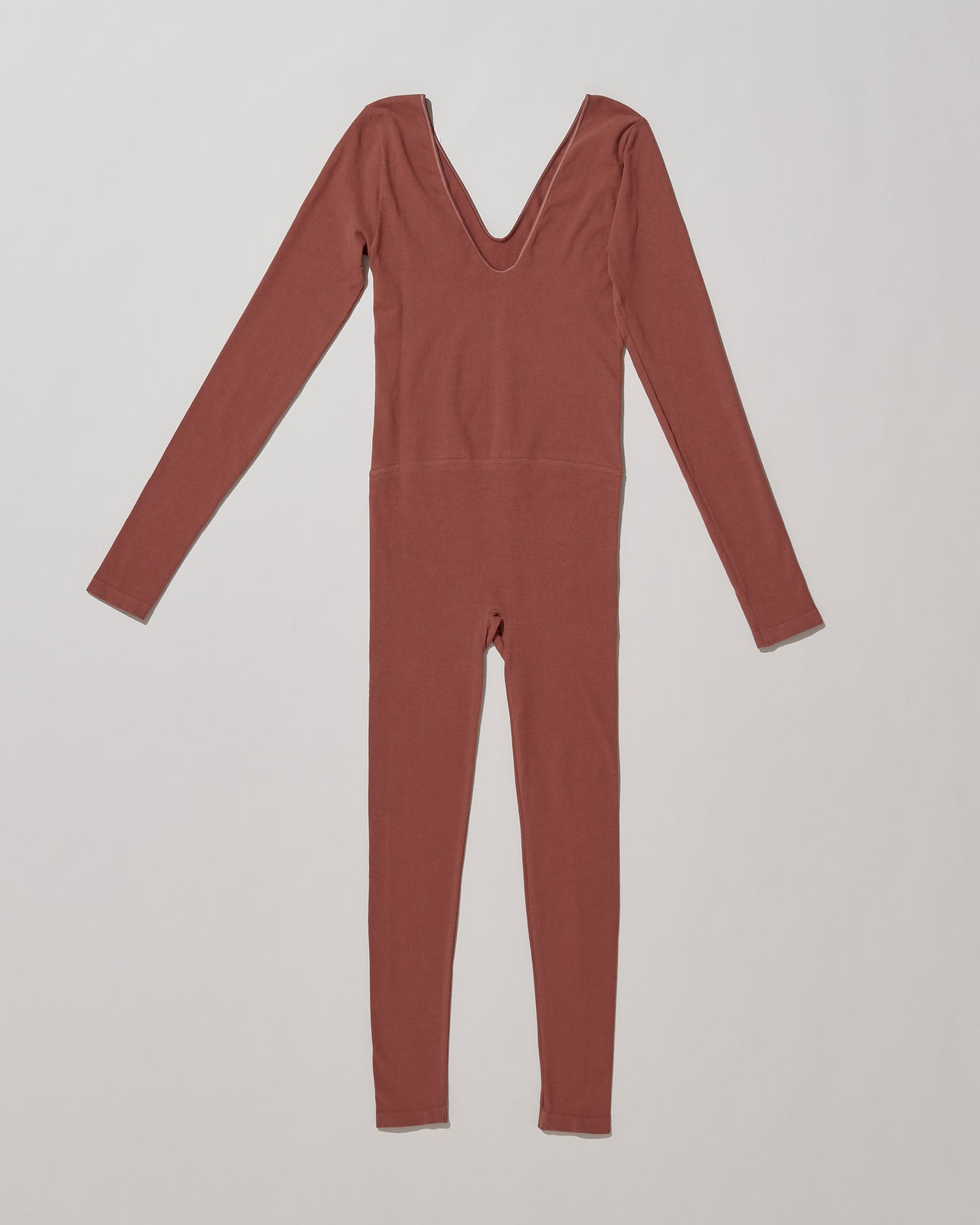 Oleta Longsleeve Jumpsuit - Fine Cotton Seamless - Rust