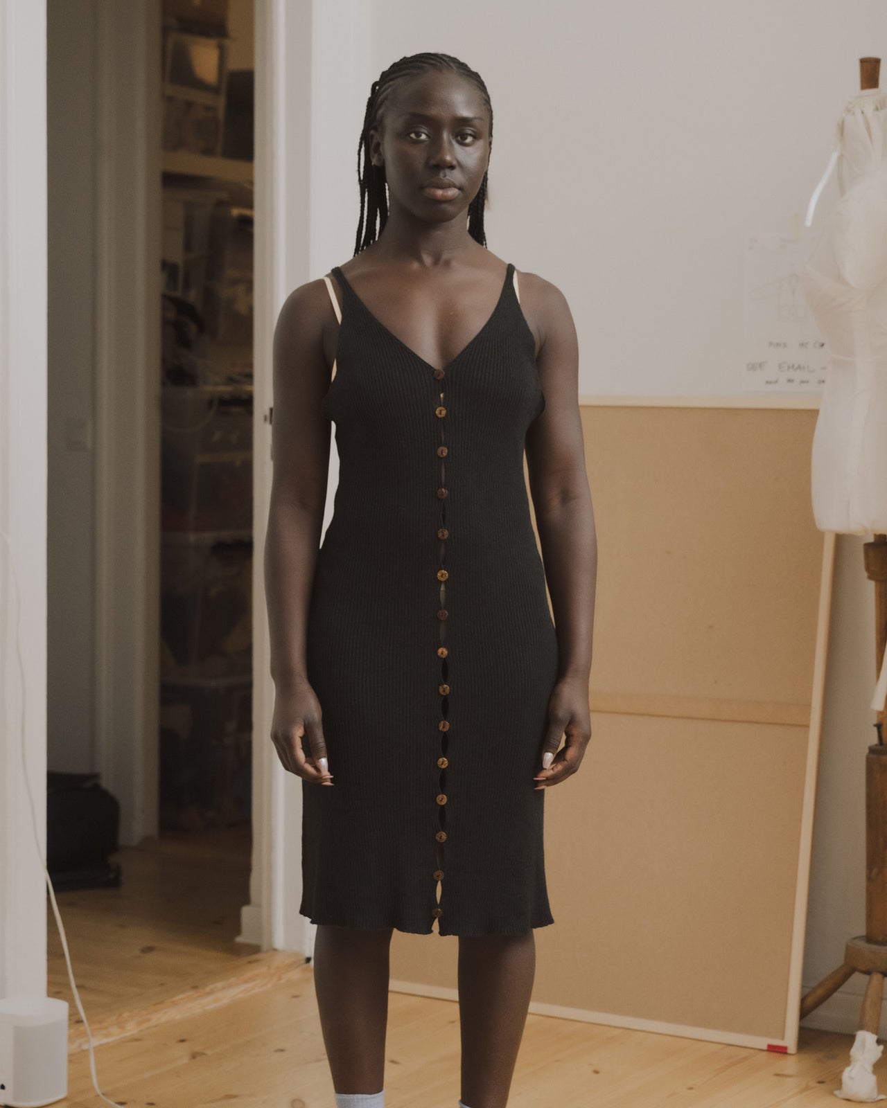 Oder Dress - Linen Cotton Rib - Black