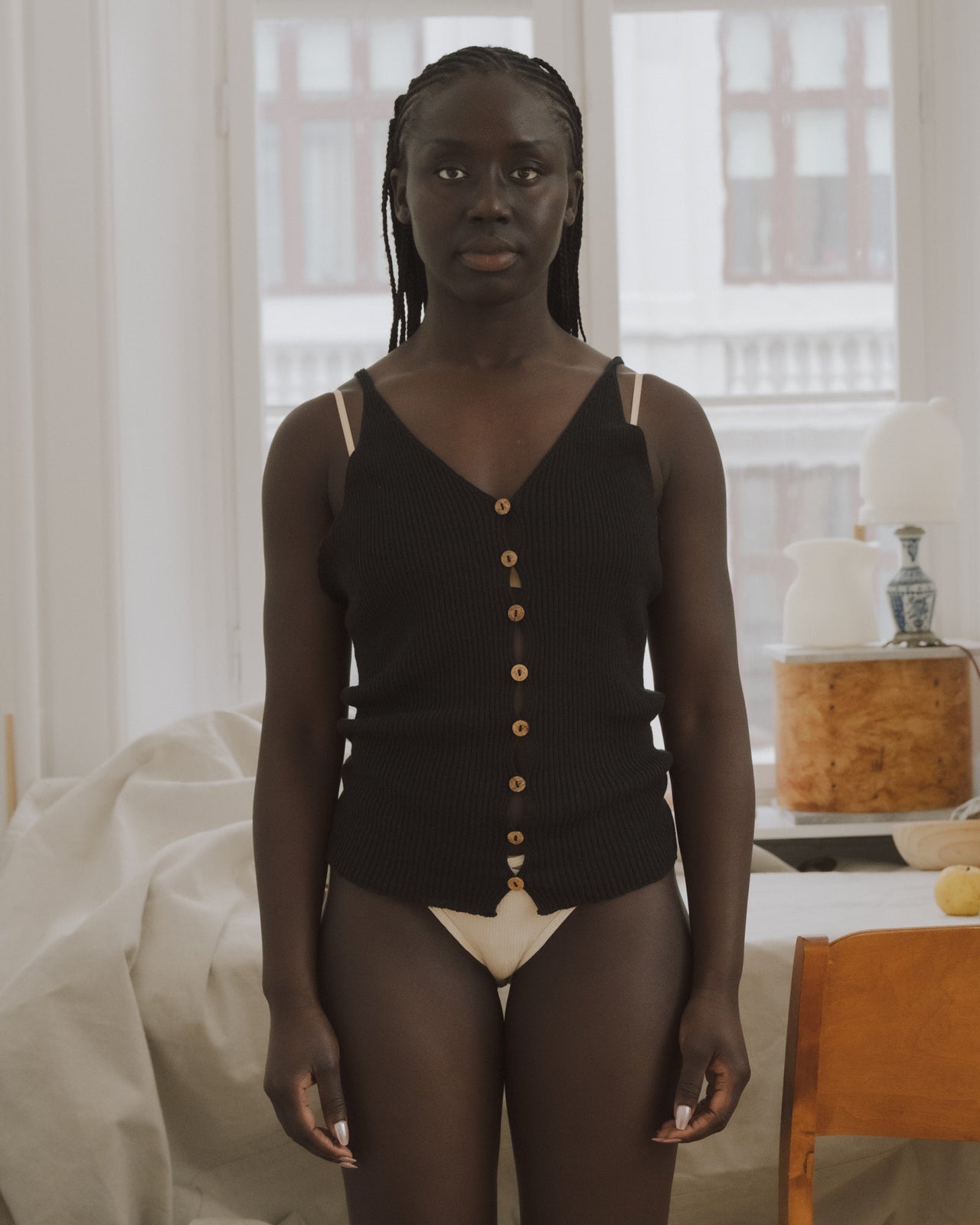 Oder Top - Linen Cotton Rib - Black