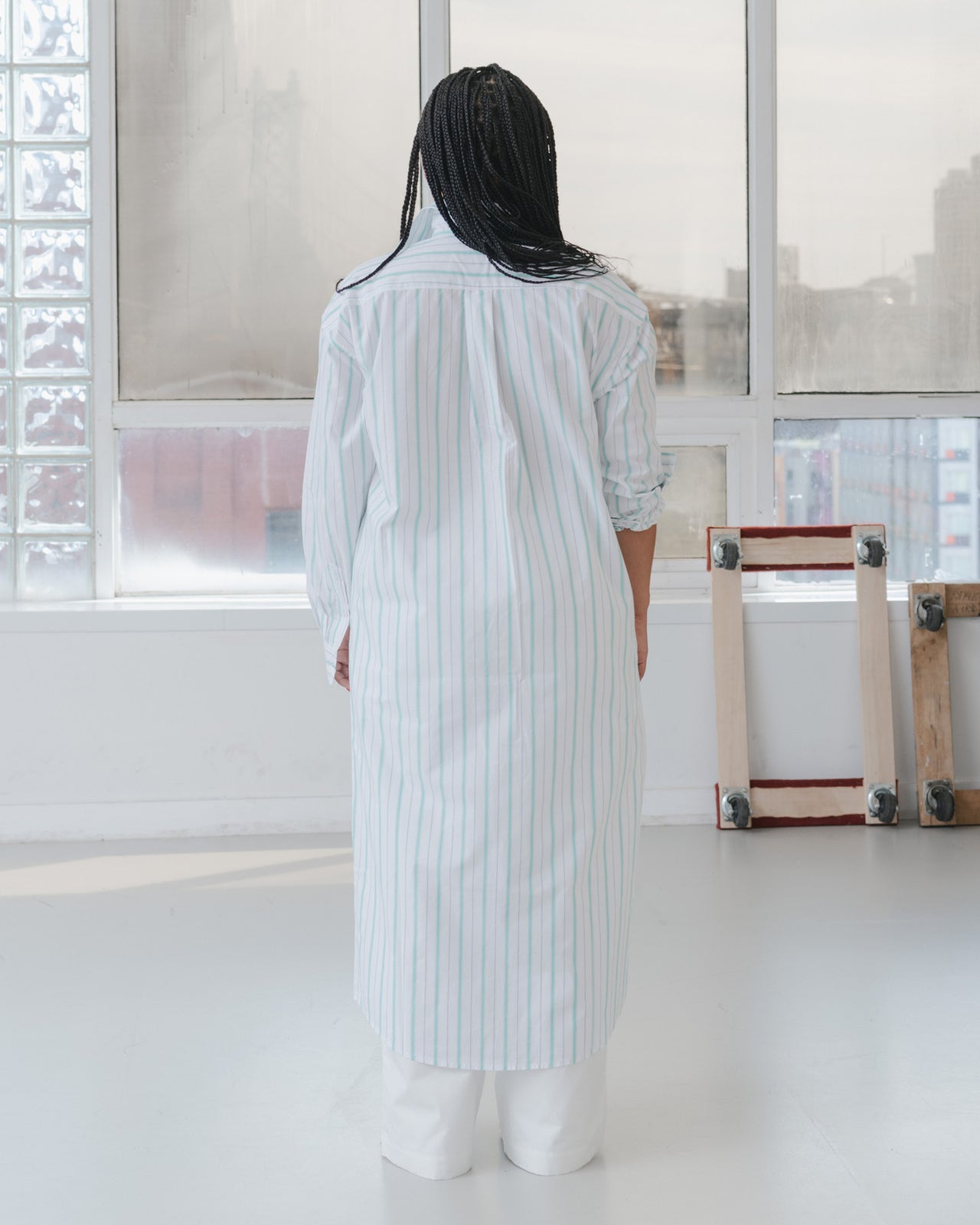 Ole Shirt Dress - Organic Cotton Poplin - Stripe