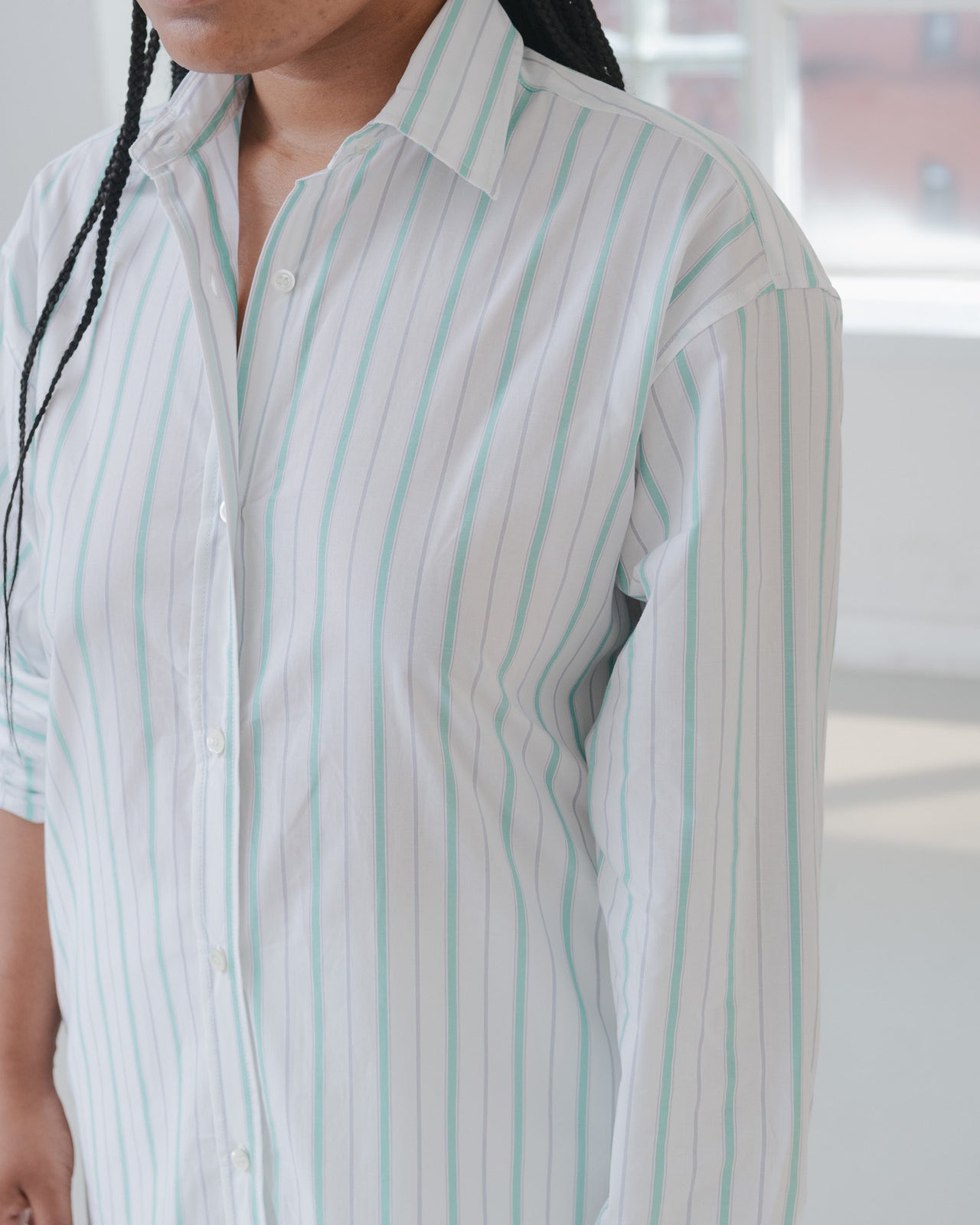 Ole Shirt Dress - Organic Cotton Poplin - Stripe