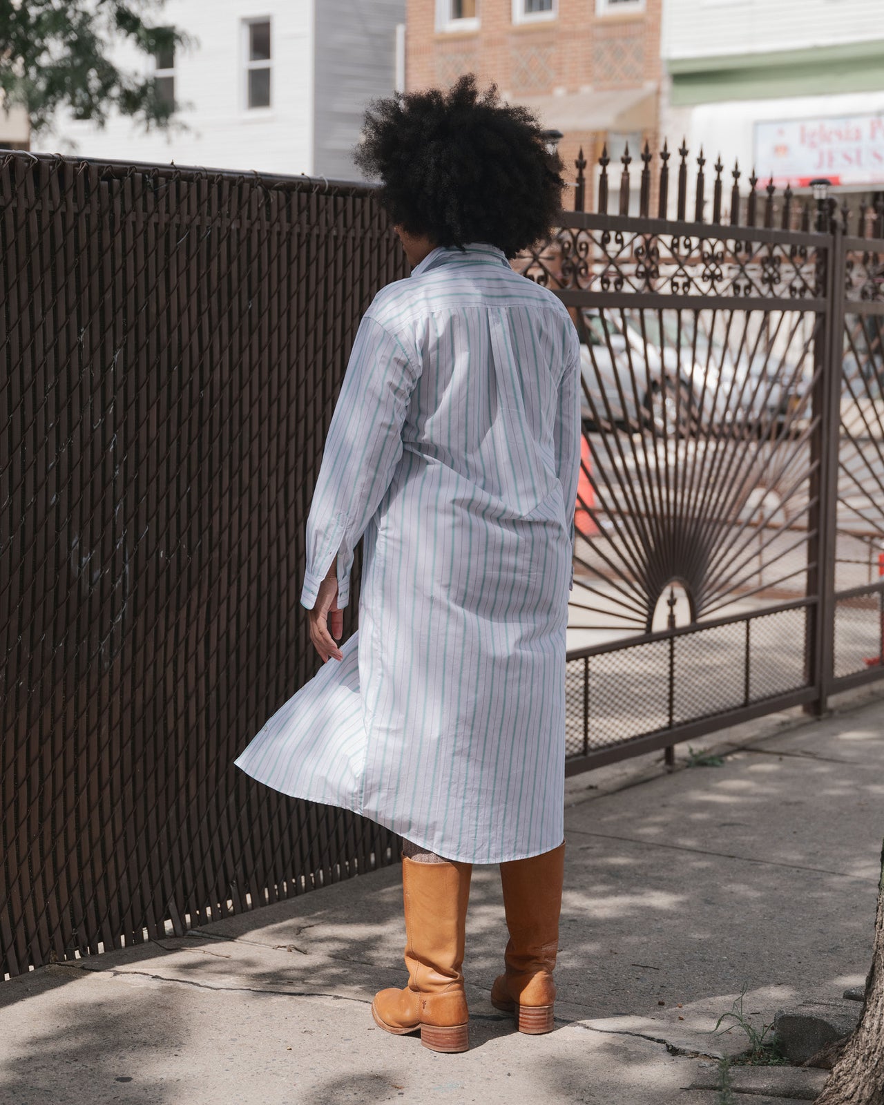 Ole Shirt Dress - Organic Cotton Poplin - Stripe