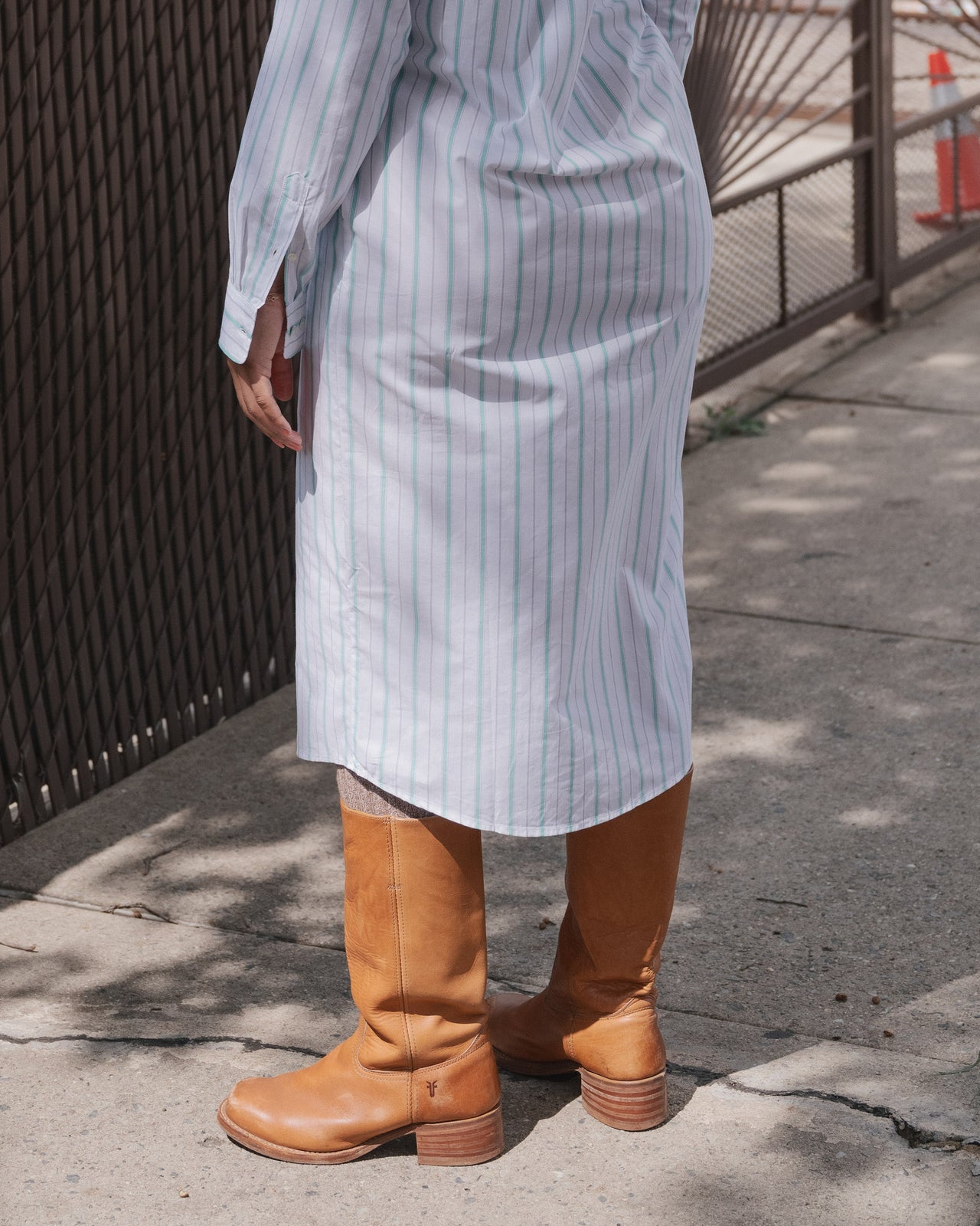 Ole Shirt Dress - Organic Cotton Poplin - Stripe
