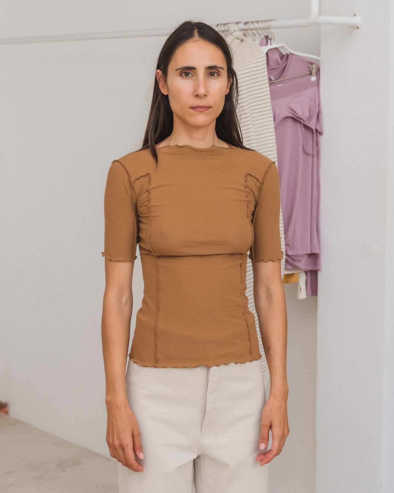 Omato 3/4 Tee - Organic Cotton Rib - Alamillo Brown