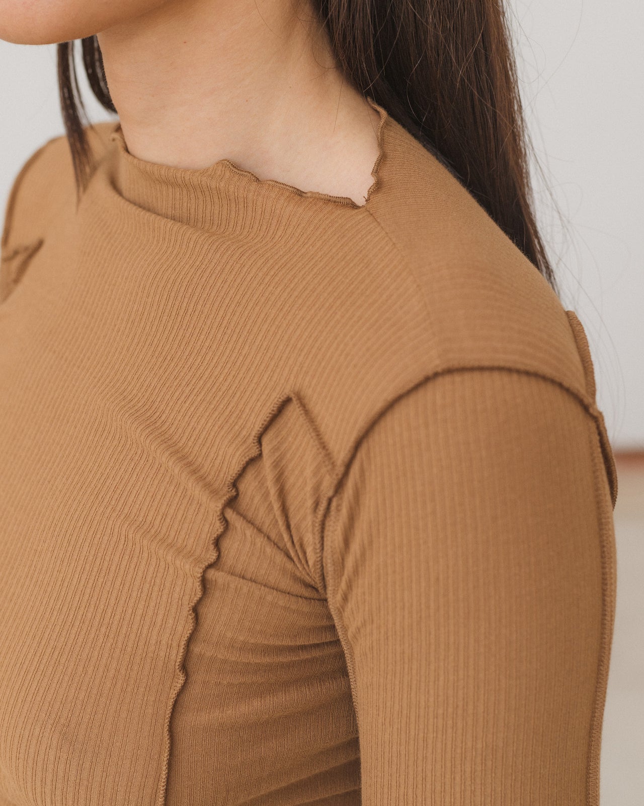 Omato 3/4 Tee - Organic Cotton Rib - Alamillo Brown
