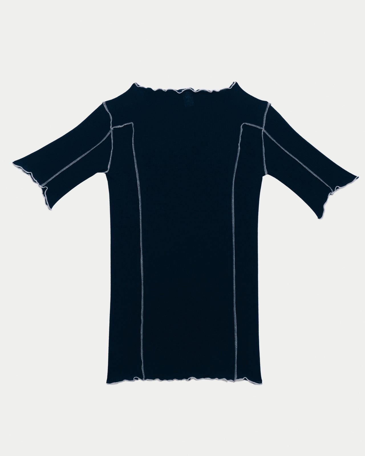 Omato 3/4 Tee Shirt - Organic Cotton Rib - Murano Navy / Undyed