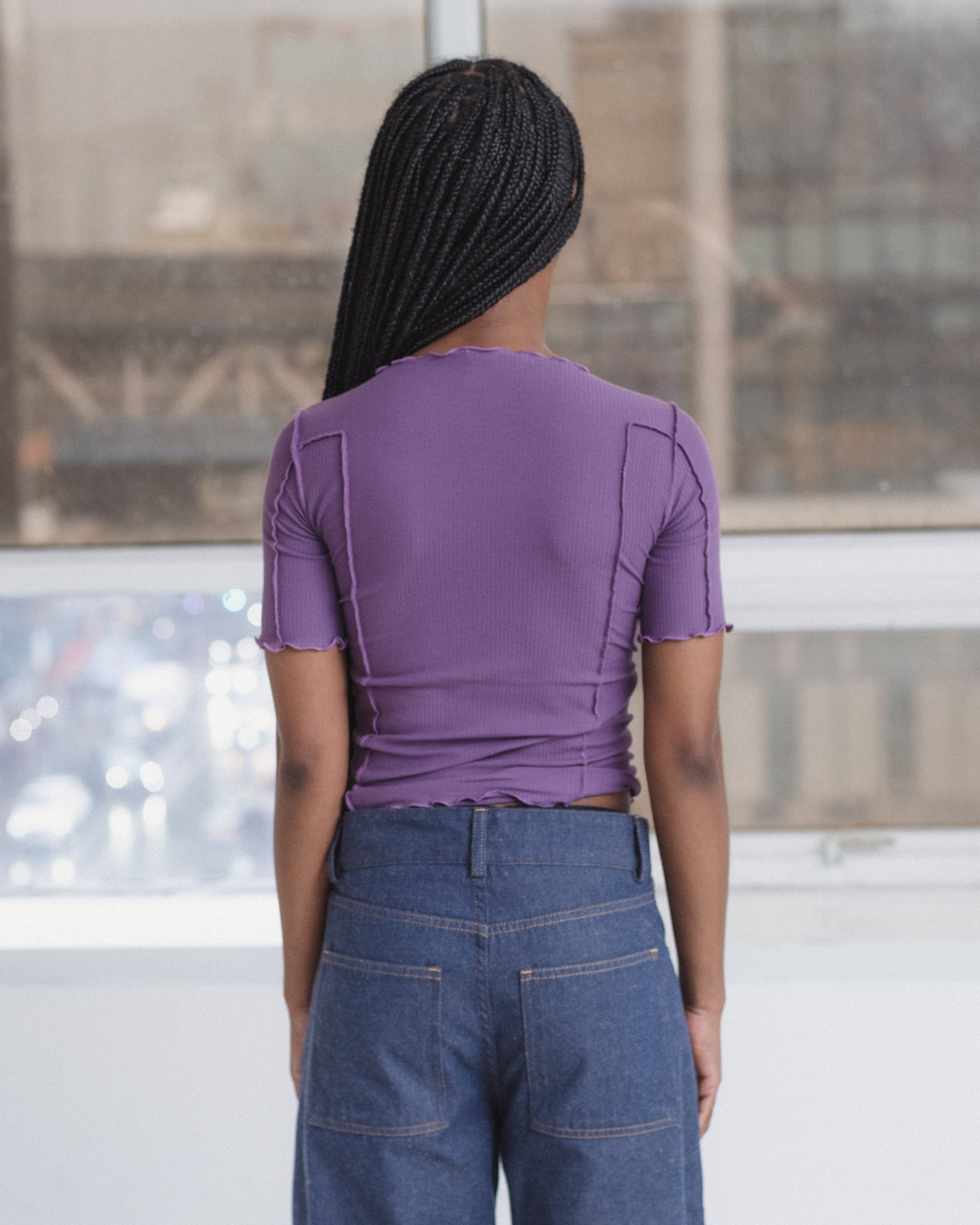 Omato 3/4 Tee Shirt - Organic Cotton Rib - Venet Purple