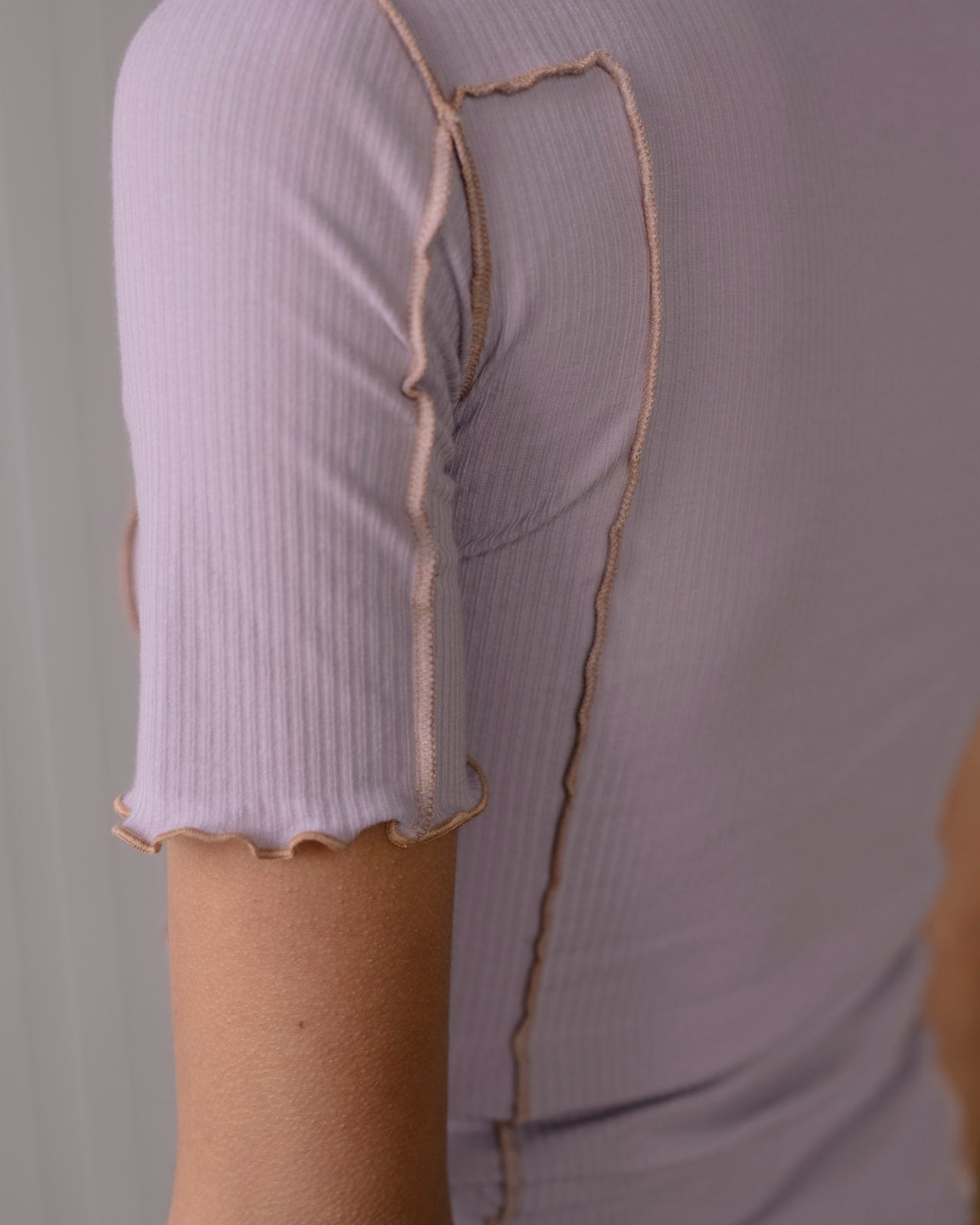 Omato 3/4 Tee Shirt - Organic Cotton Rib - Verbe Purple (Aural)