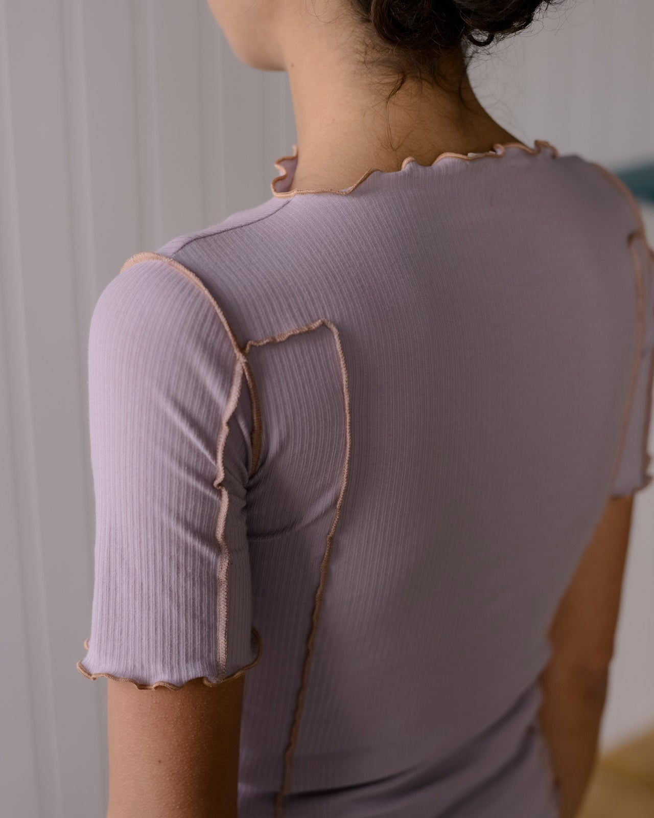 Omato 3/4 Tee Shirt - Organic Cotton Rib - Verbe Purple (Aural)