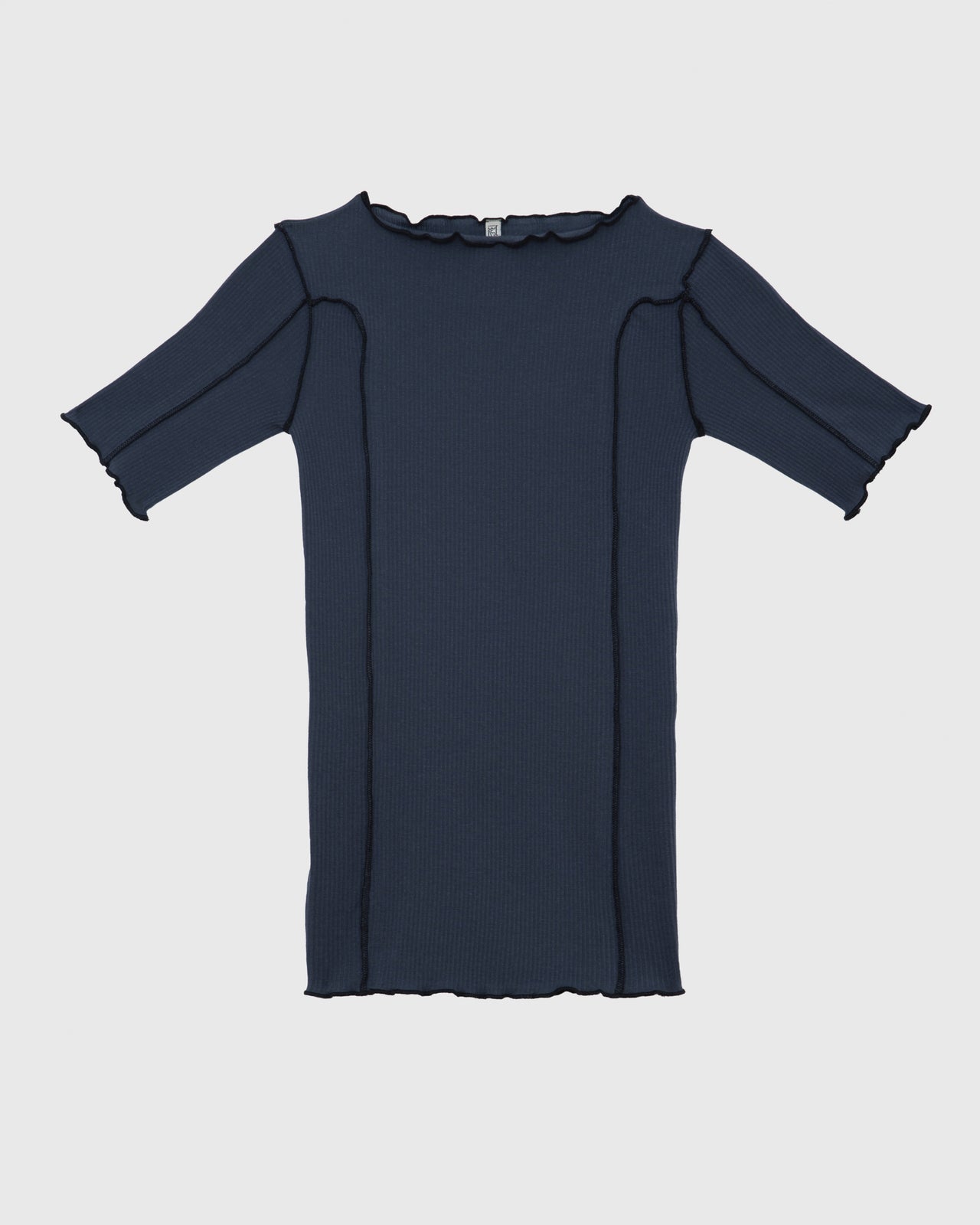 Omato 3/4 Tee Shirt - Organic Cotton Rib - Preston Blue