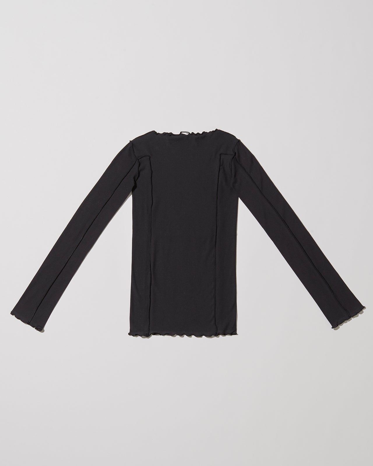 Omato Long Sleeve Tee - Organic Cotton Rib - Black