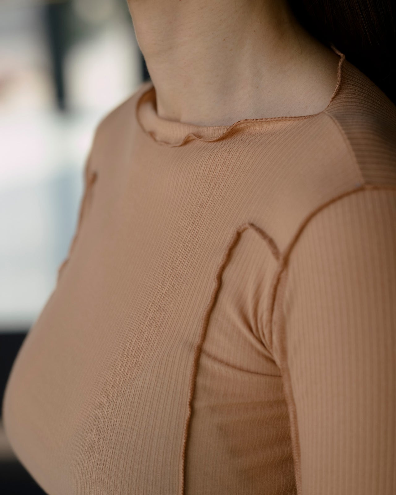 Omato Long Sleeve Tee - Organic Cotton Rib - Aural