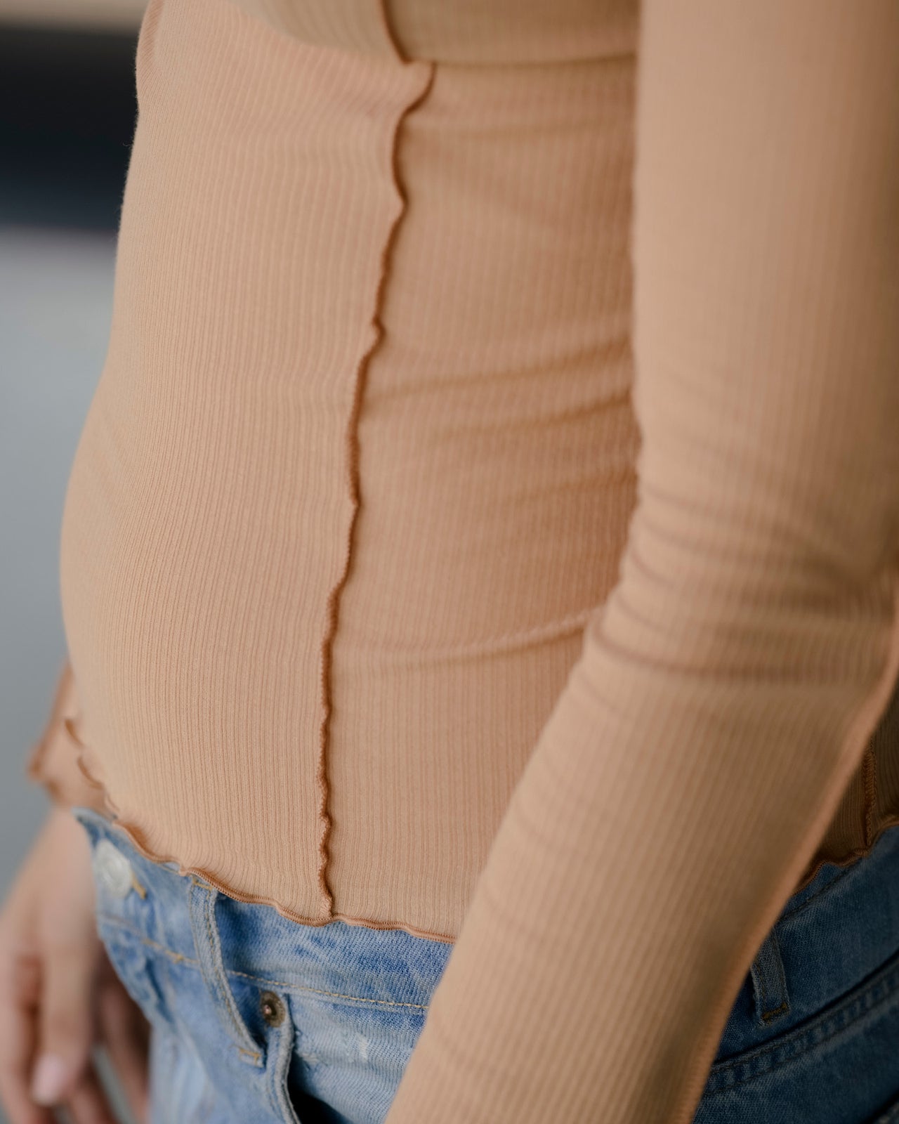 Omato Long Sleeve Tee - Organic Cotton Rib - Aural