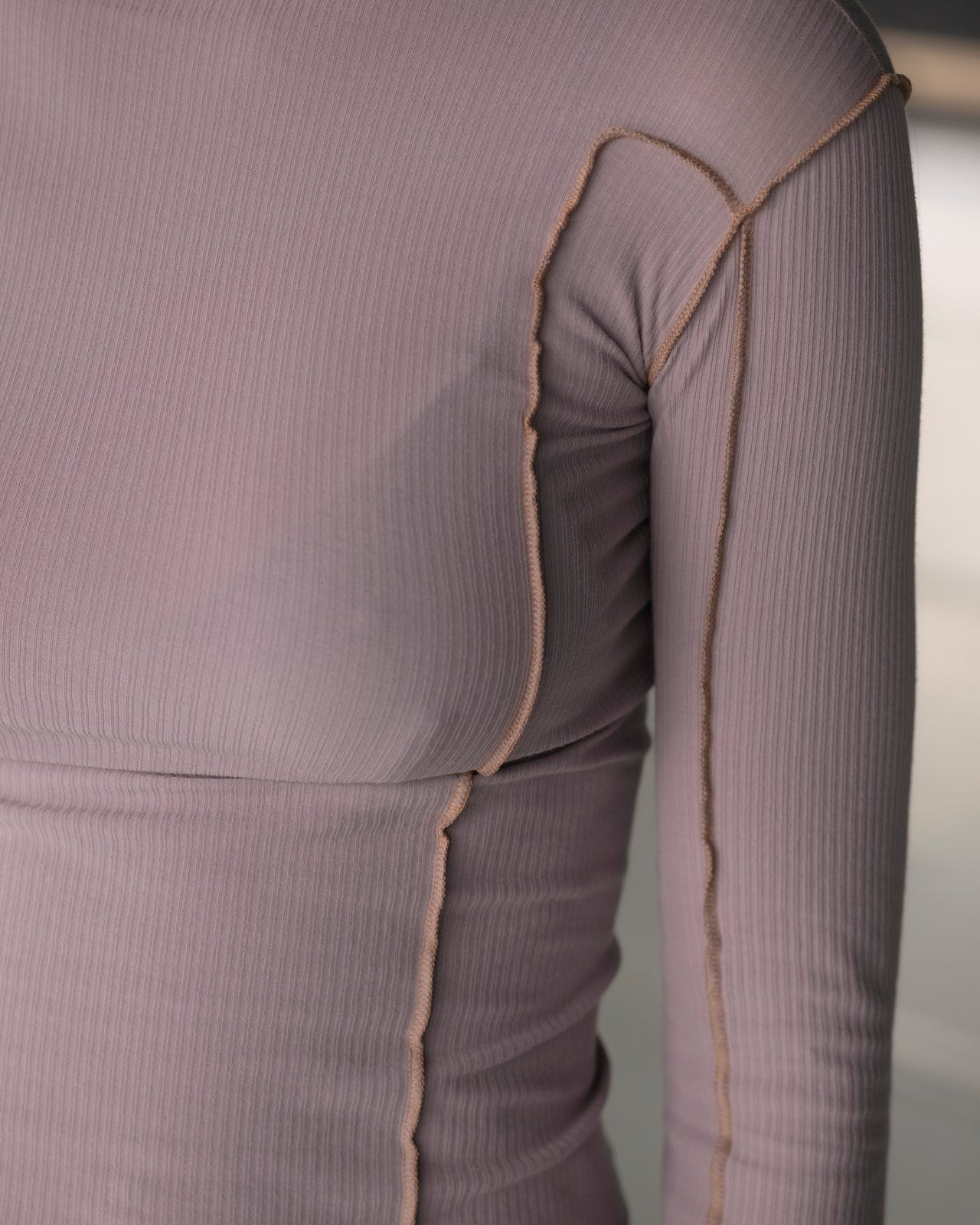 Omato Long Sleeve Tee - Organic Cotton Rib - Verbe Purple (Aural)