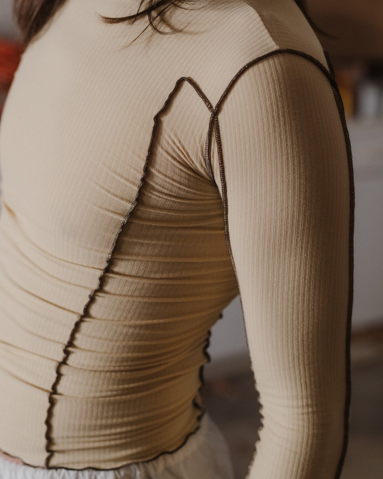 Omato Long Sleeve Tee - Organic Cotton Rib - Hen Yellow