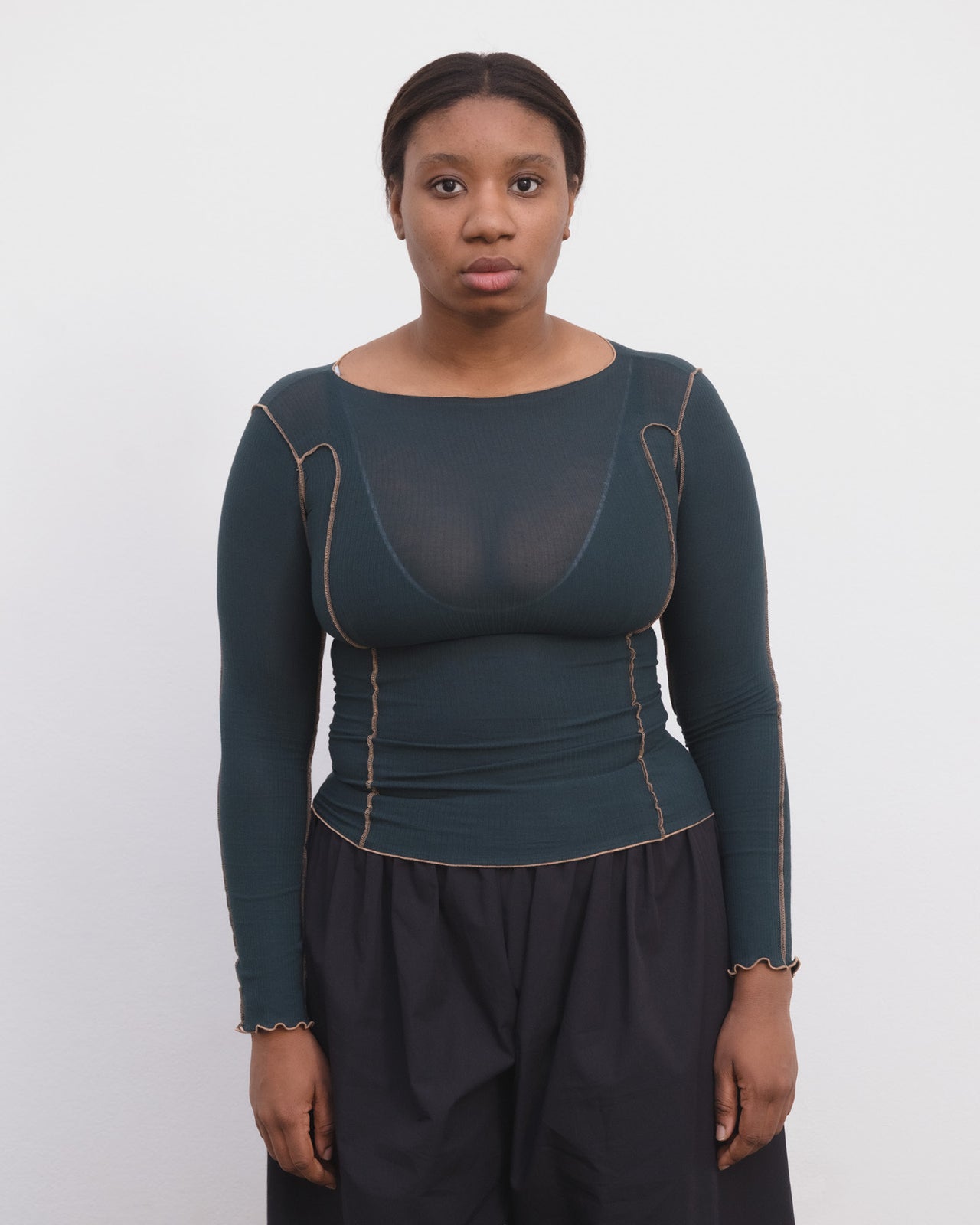 Omato Long Sleeve Tee - Organic Cotton Rib - Hirsu Green