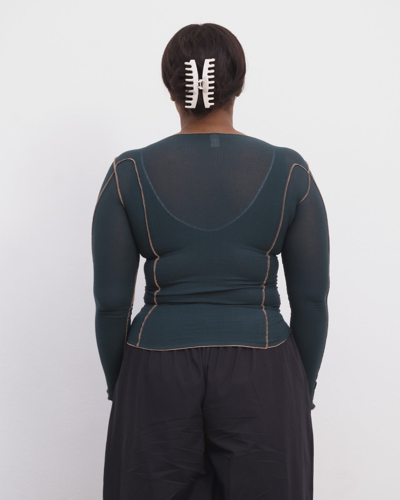 Omato Long Sleeve Tee - Organic Cotton Rib - Hirsu Green