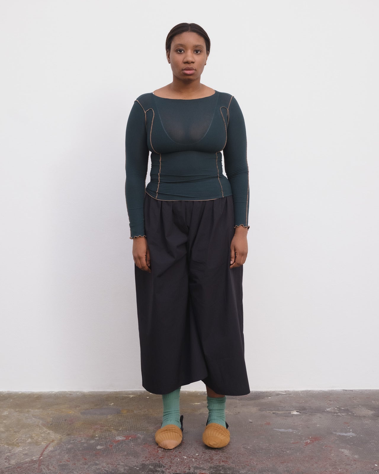 Omato Long Sleeve Tee - Organic Cotton Rib - Hirsu Green