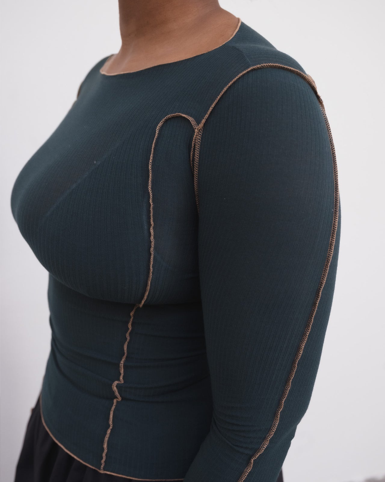 Omato Long Sleeve Tee - Organic Cotton Rib - Hirsu Green