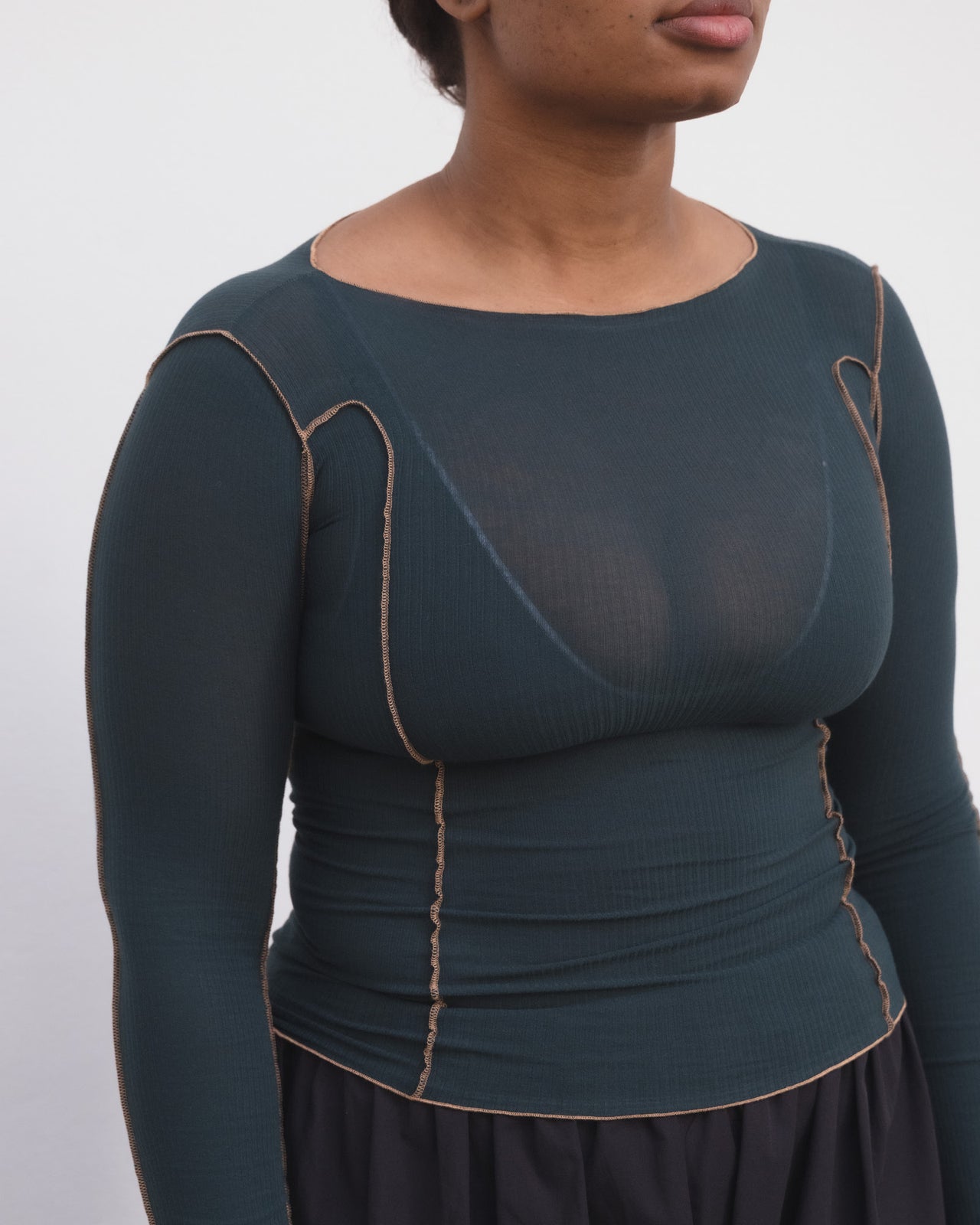 Omato Long Sleeve Tee - Organic Cotton Rib - Hirsu Green