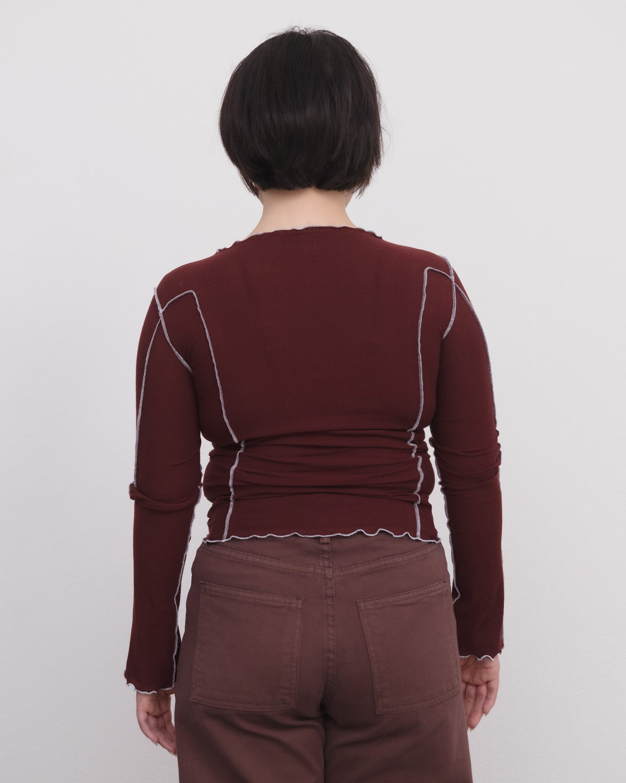 Omato Long Sleeve Tee - Organic Cotton Rib - Nara Red