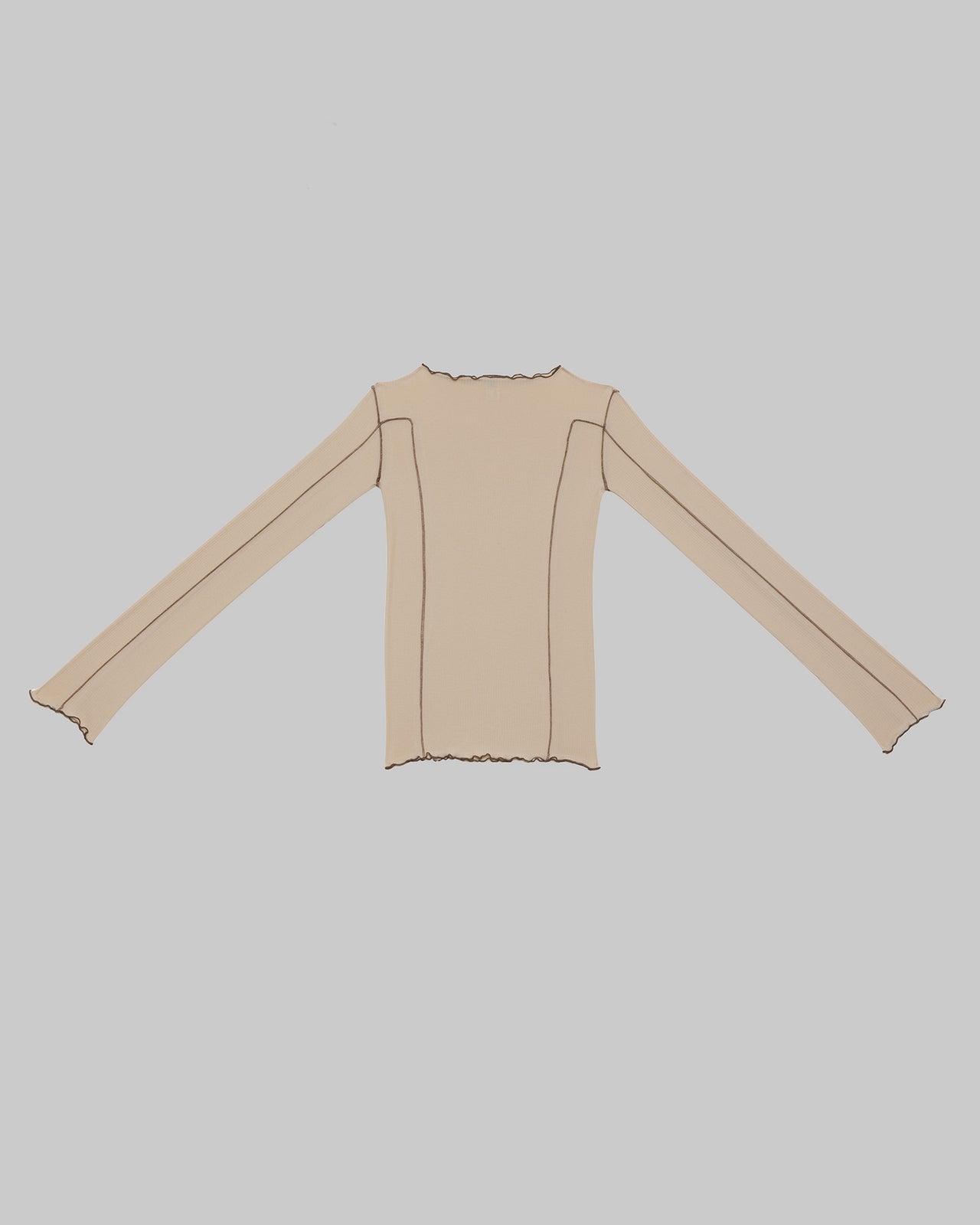 Omato Long Sleeve Tee - Organic Cotton Rib - Tin Beige / Ocular