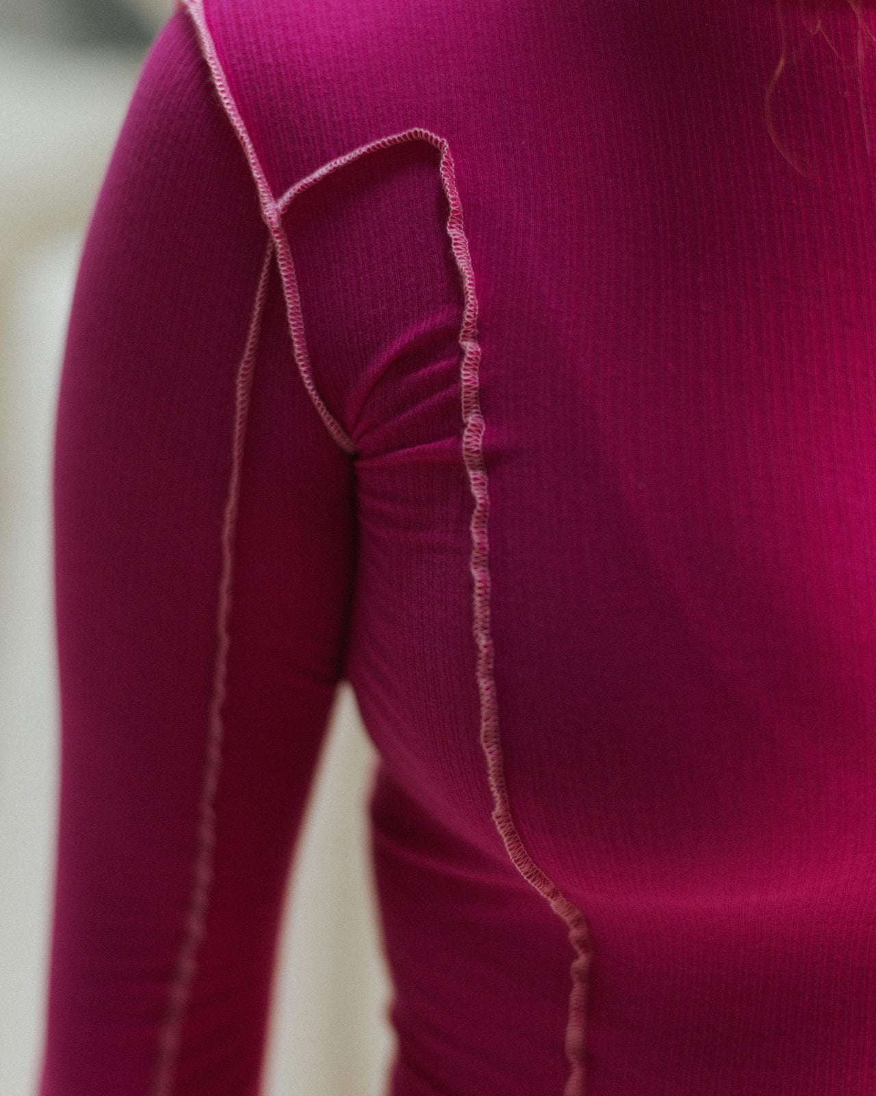 Omato Long Sleeve Tee - Organic Cotton Rib - York Pink (Pink)