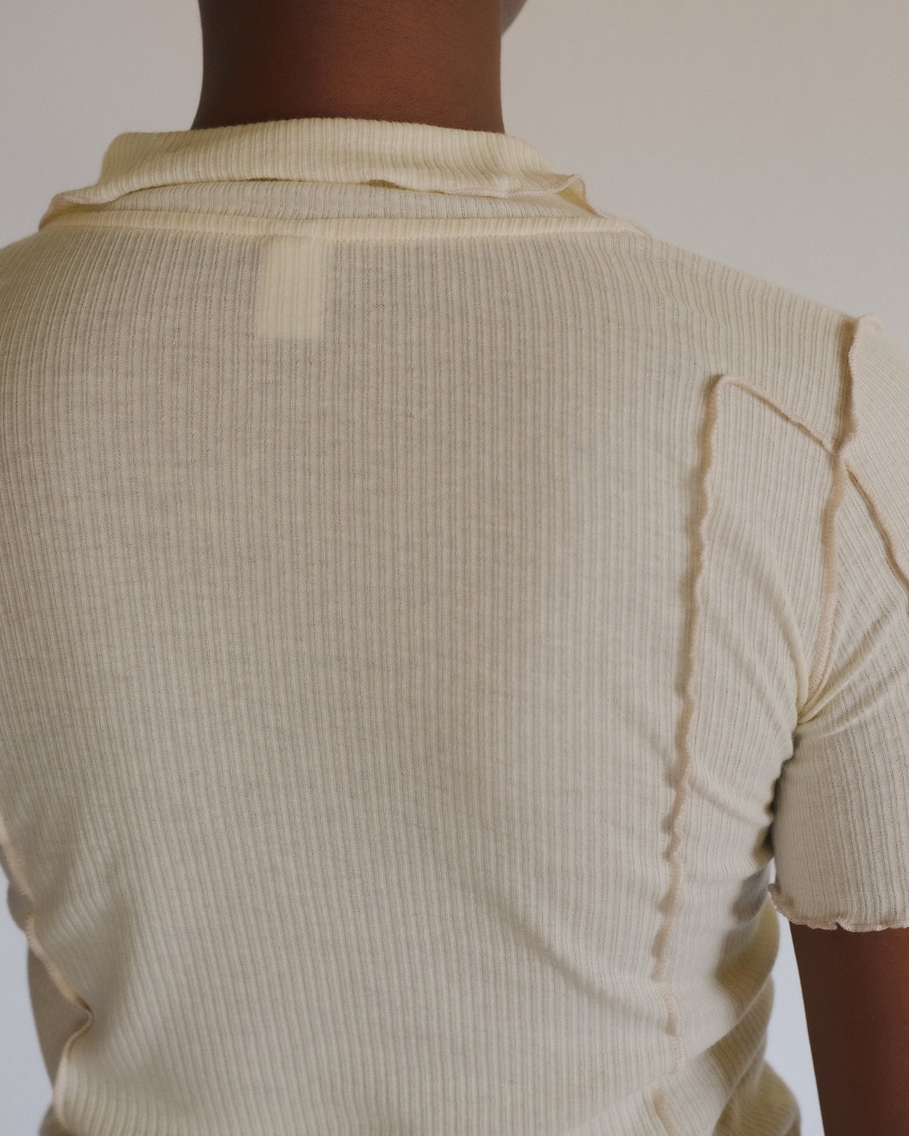 Omato Polo Tee Shirt - Organic Cotton Rib - Off White