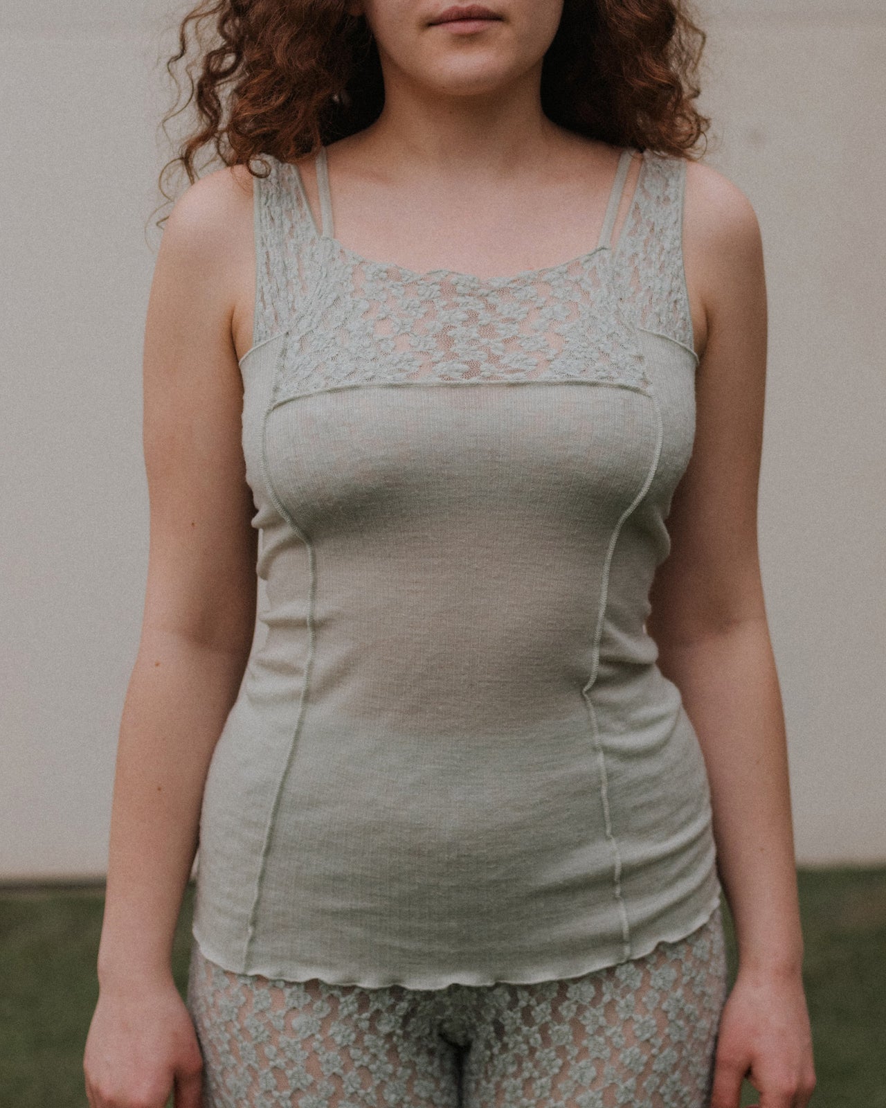 Omato Tank - Fine Wool Rib - Brun Green