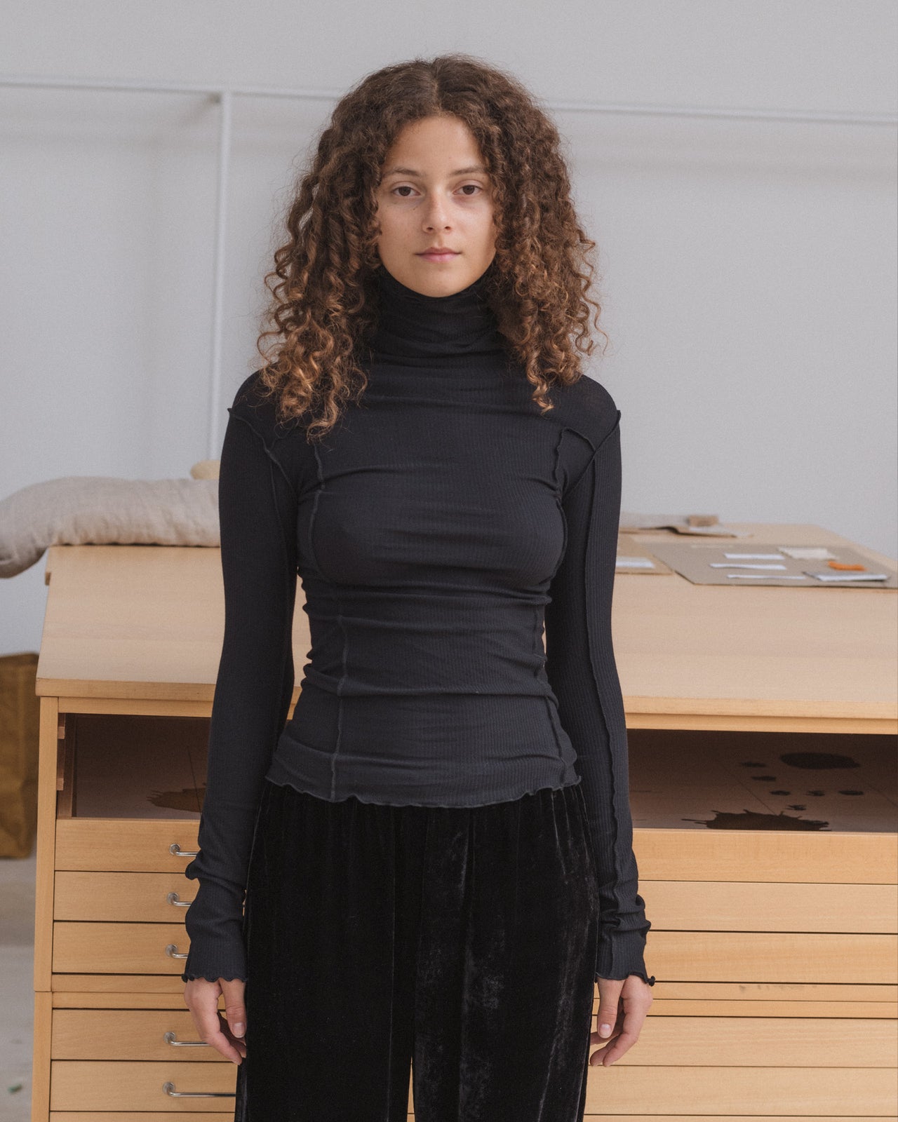 Omato Turtleneck - Organic Cotton Rib - Black