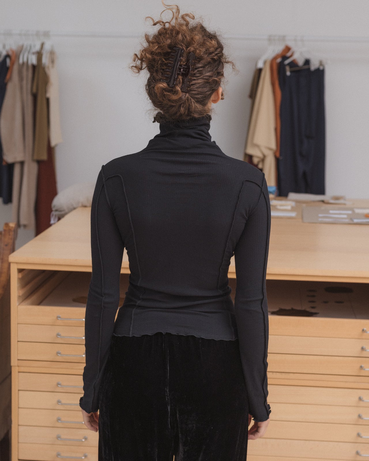 Omato Turtleneck - Organic Cotton Rib - Black