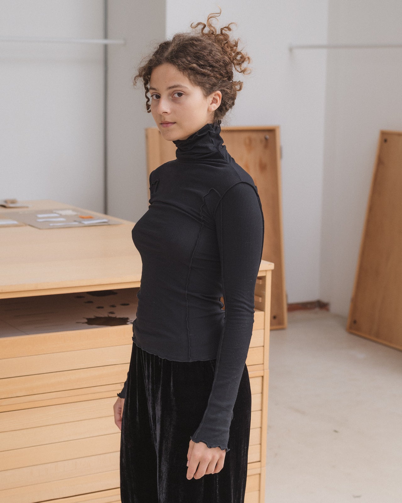 Omato Turtleneck - Organic Cotton Rib - Black