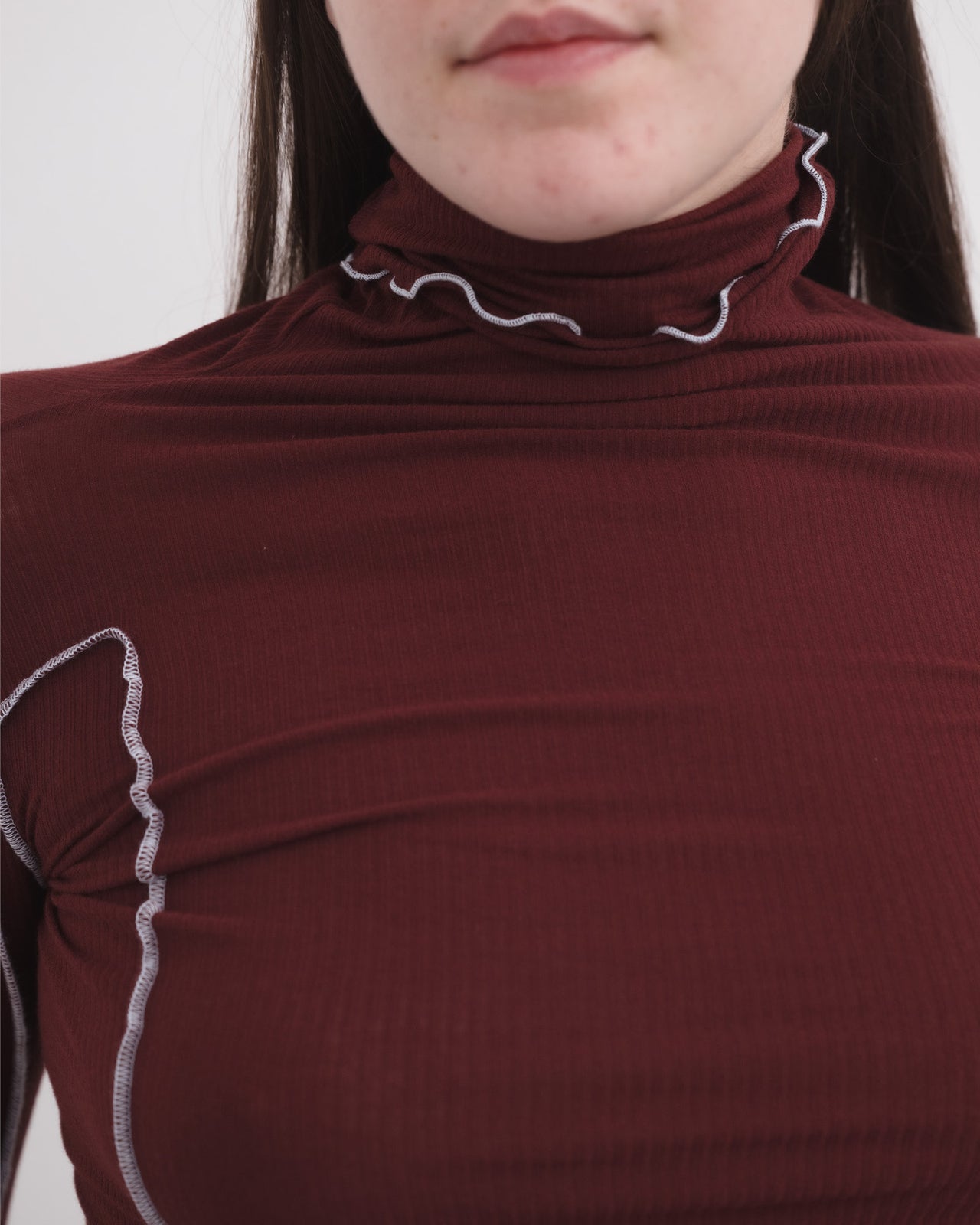 Omato Turtleneck - Organic Cotton Rib - Nara Red