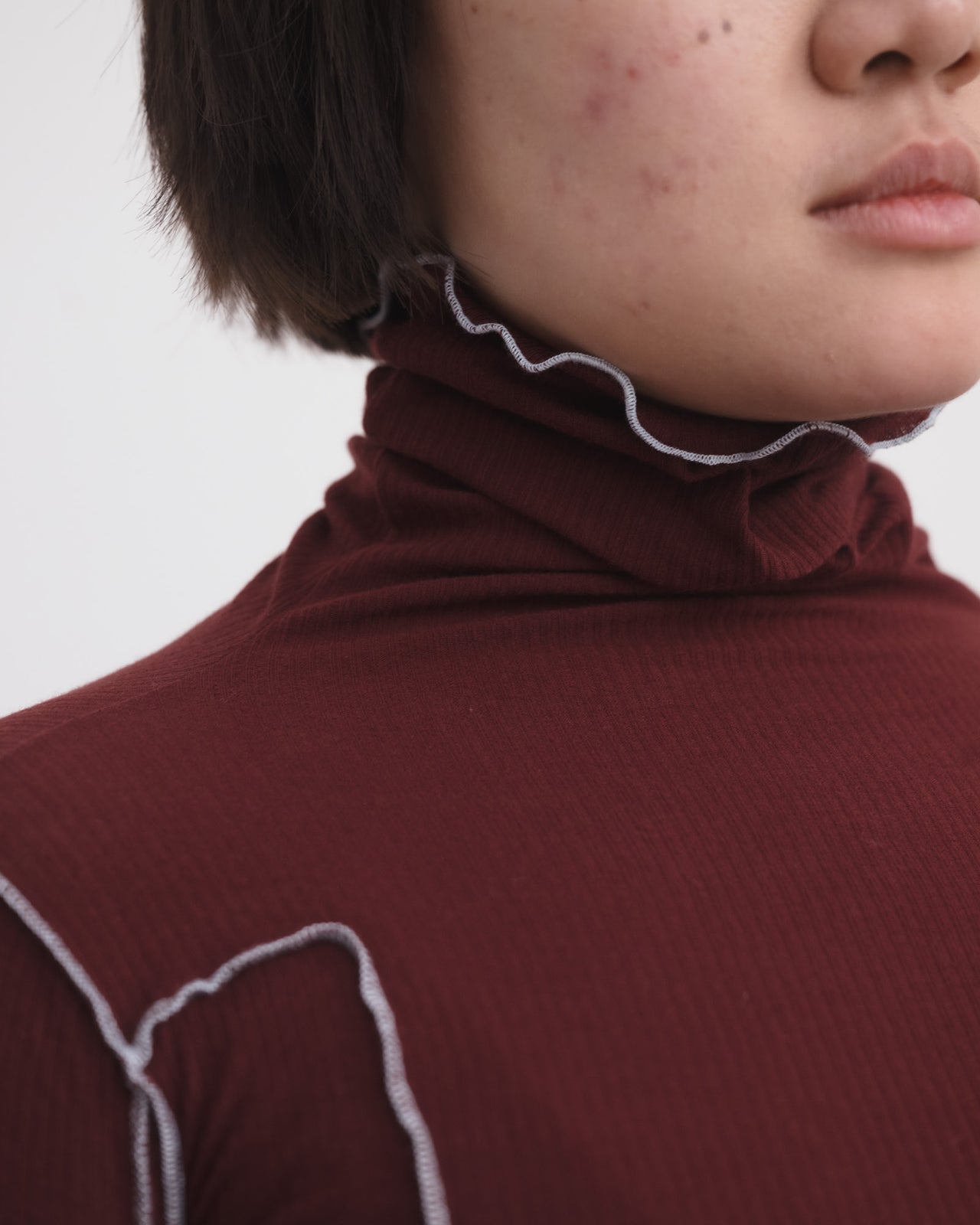 Omato Turtleneck - Organic Cotton Rib - Nara Red