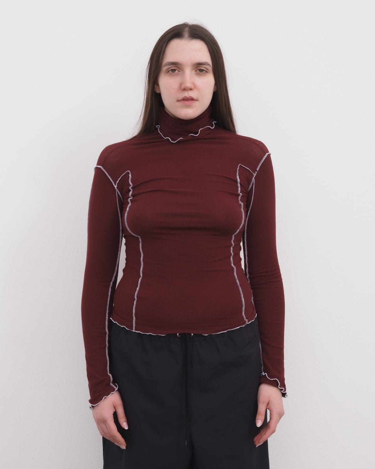 Omato Turtleneck - Organic Cotton Rib - Nara Red