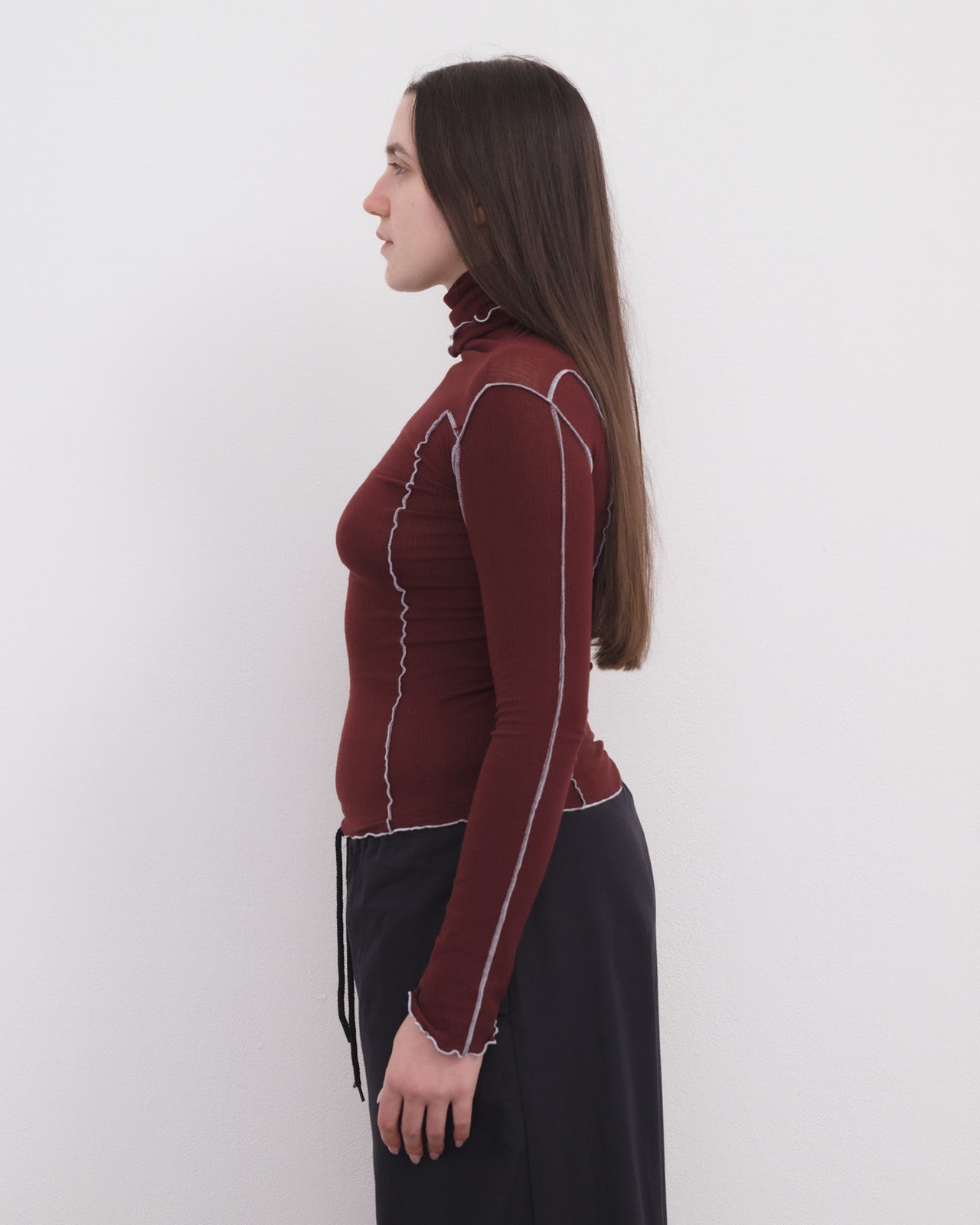 Omato Turtleneck - Organic Cotton Rib - Nara Red