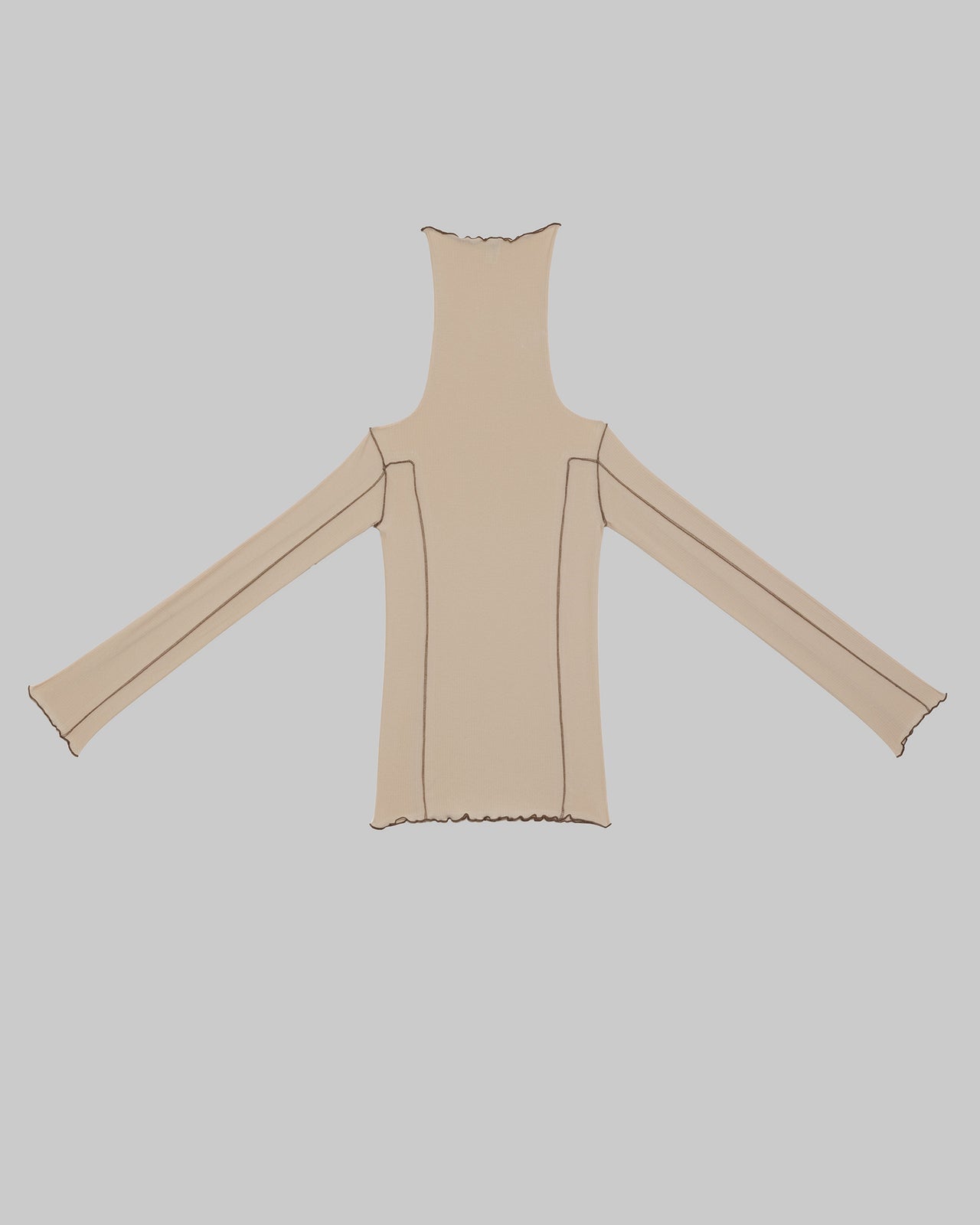 Omato Turtleneck - Organic Cotton Rib - Tin Beige / Ocular