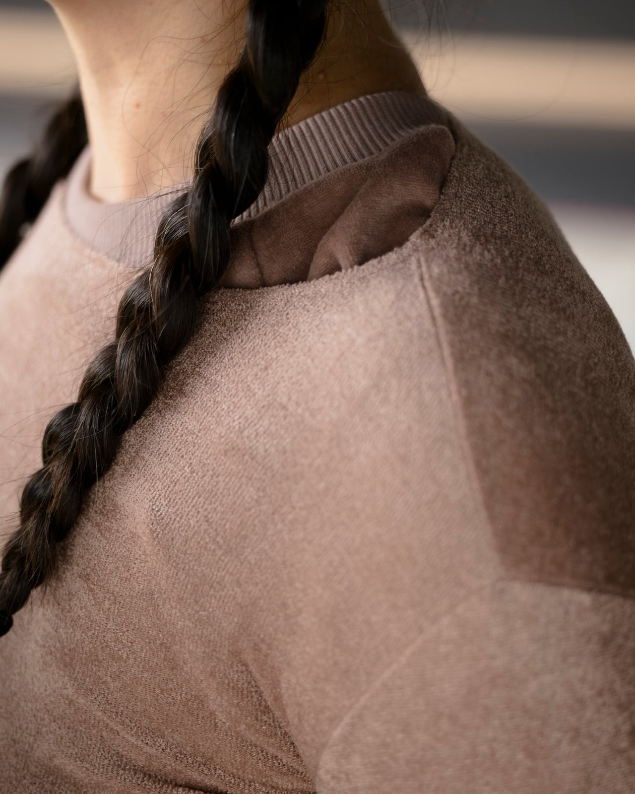 Omo Long Sleeve Tee - Ecovero Velour - Alba Brown