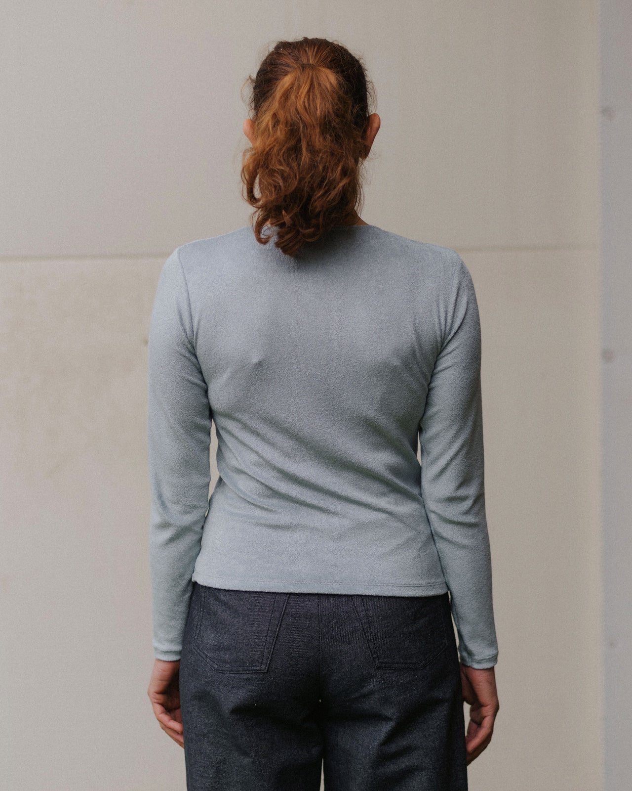 Omo Long Sleeve Tee - Ecovero Velour - Toom Grey