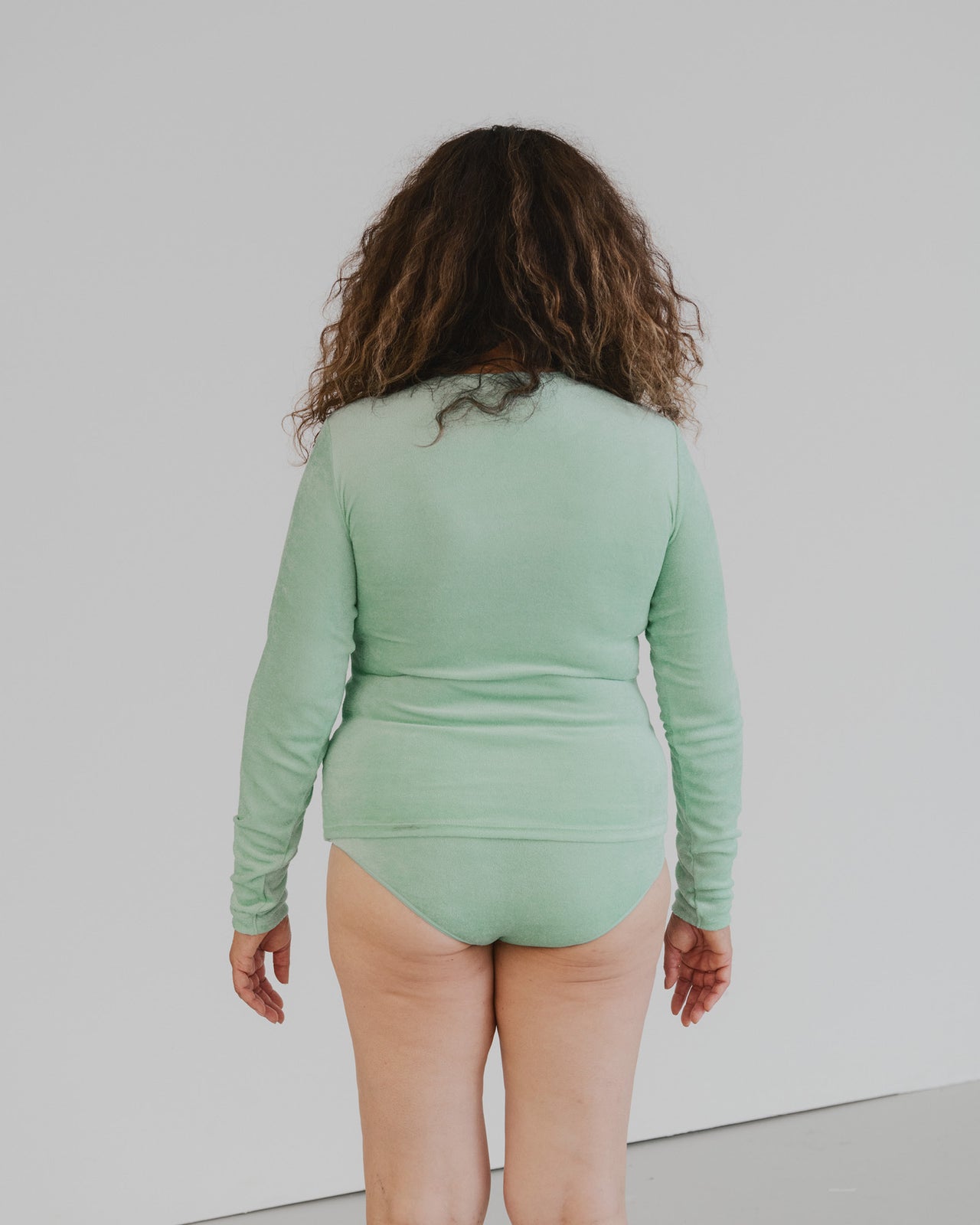 Omo Tee Shirt - Viscose Velour - Telu Green