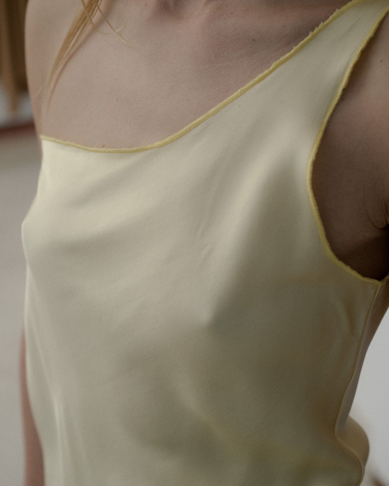 One Strap Dydine Dress - Ecovero Satin - Sophia Yellow