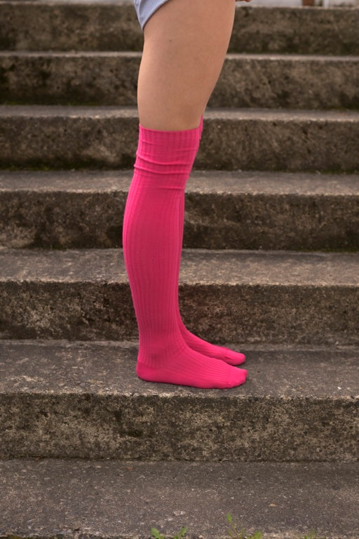 Overknee Socks - Organic Cotton Rib - Ovid Pink